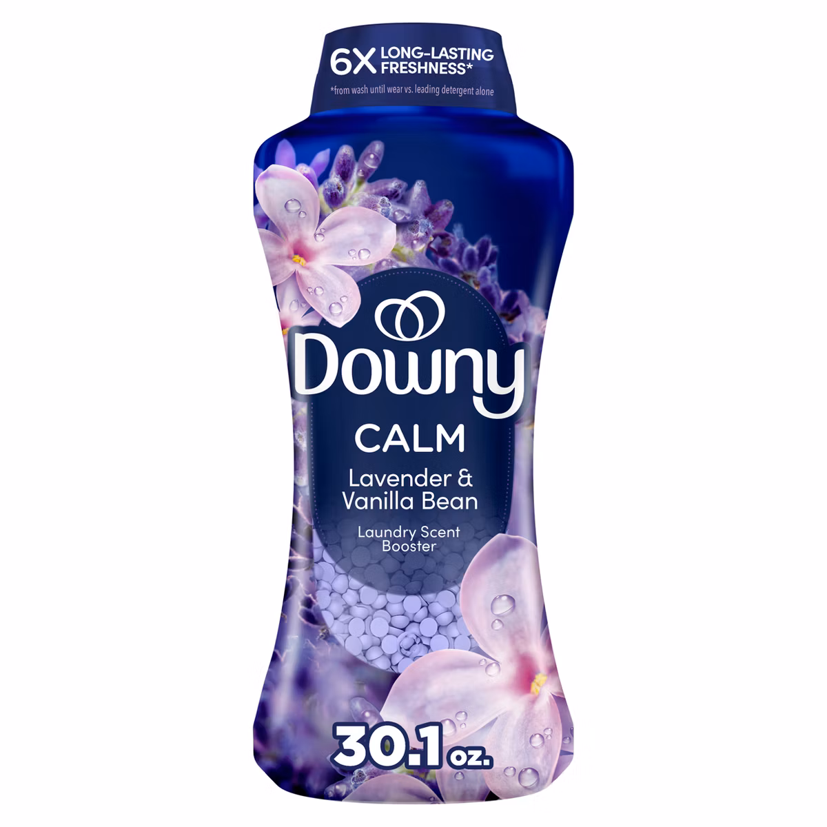 Downy Calm Lavender & Vanilla Bean In-Wash Booster Laundry Additive Beads: Bleach-Free Spill-Resistant Odor Control - 30.1oz