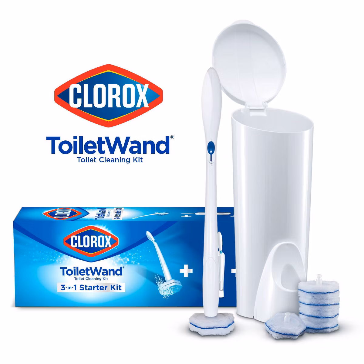 Clorox ToiletWand Disposable Toilet Cleaning System - ToiletWand Storage Caddy and 6 Refill Heads
