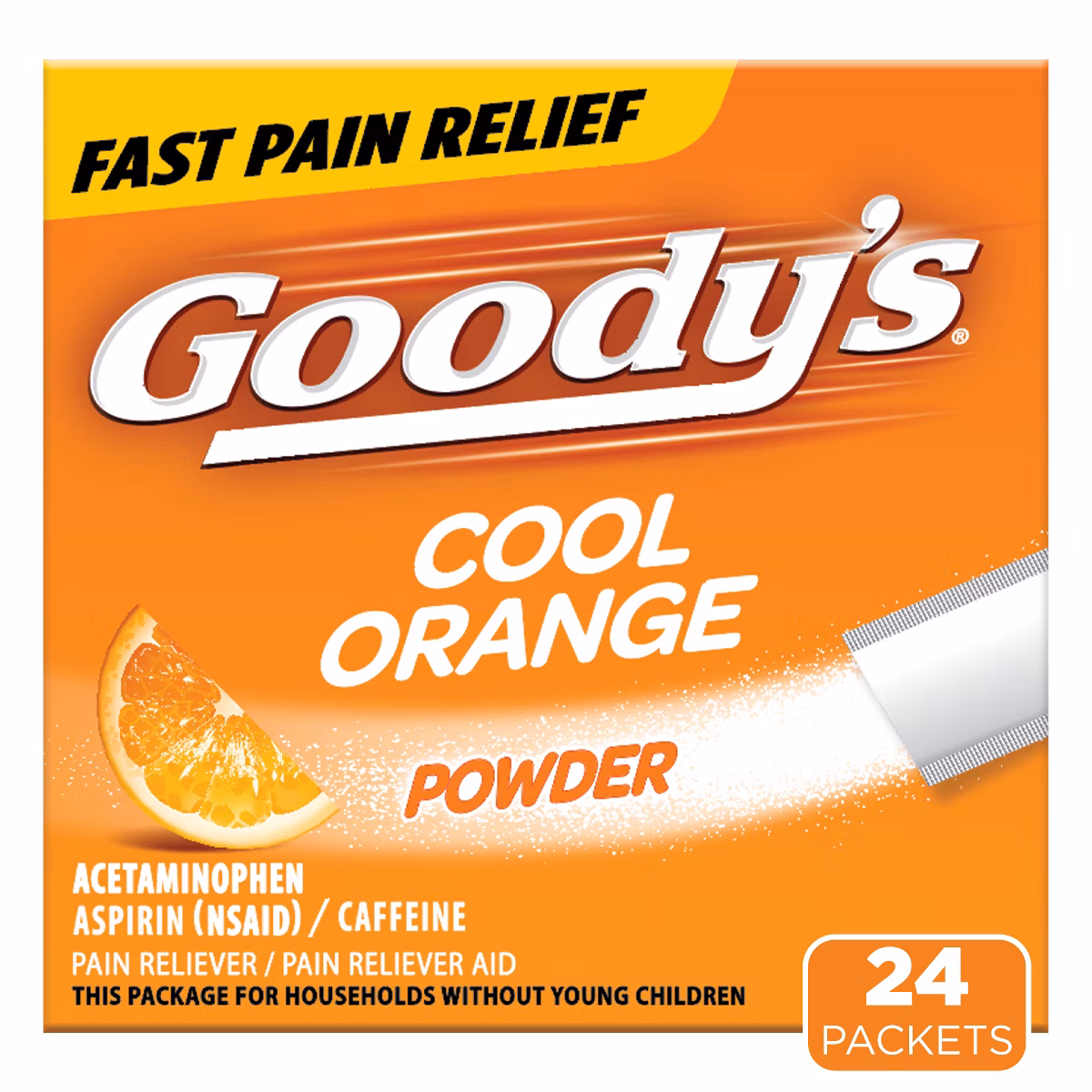 Goody's Extra Strength Headache and Pain Relief Powder - Acetaminophen - Cool Orange - 24ct