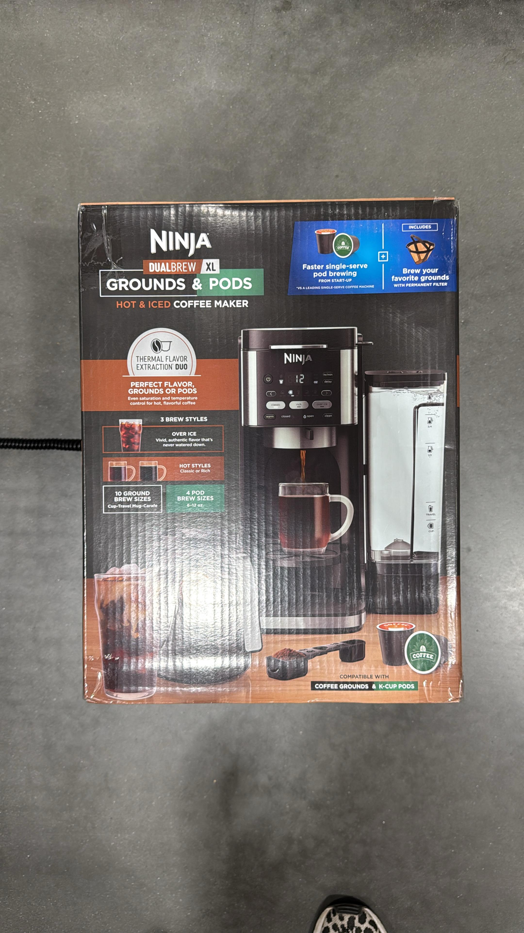 Ninja DualBrew Grounds & Pods Hot & Iced Coffee Maker with Rapid Cold Brew