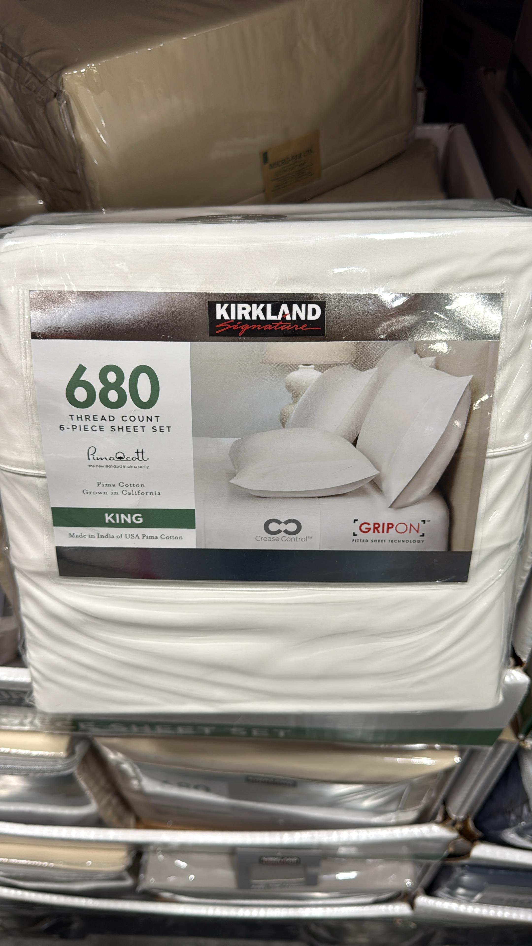 Kirkland Signature 680 Thread Count Sheet Set 100% cotton - WHITE KING