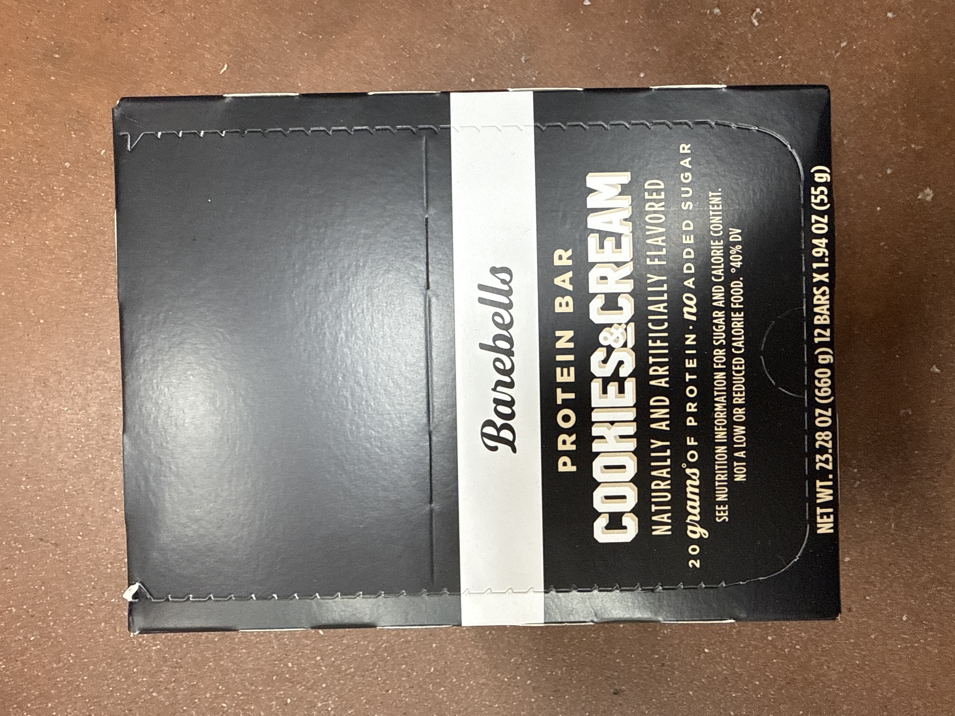 Barebells cookies and cream protein bar 55g box of 12