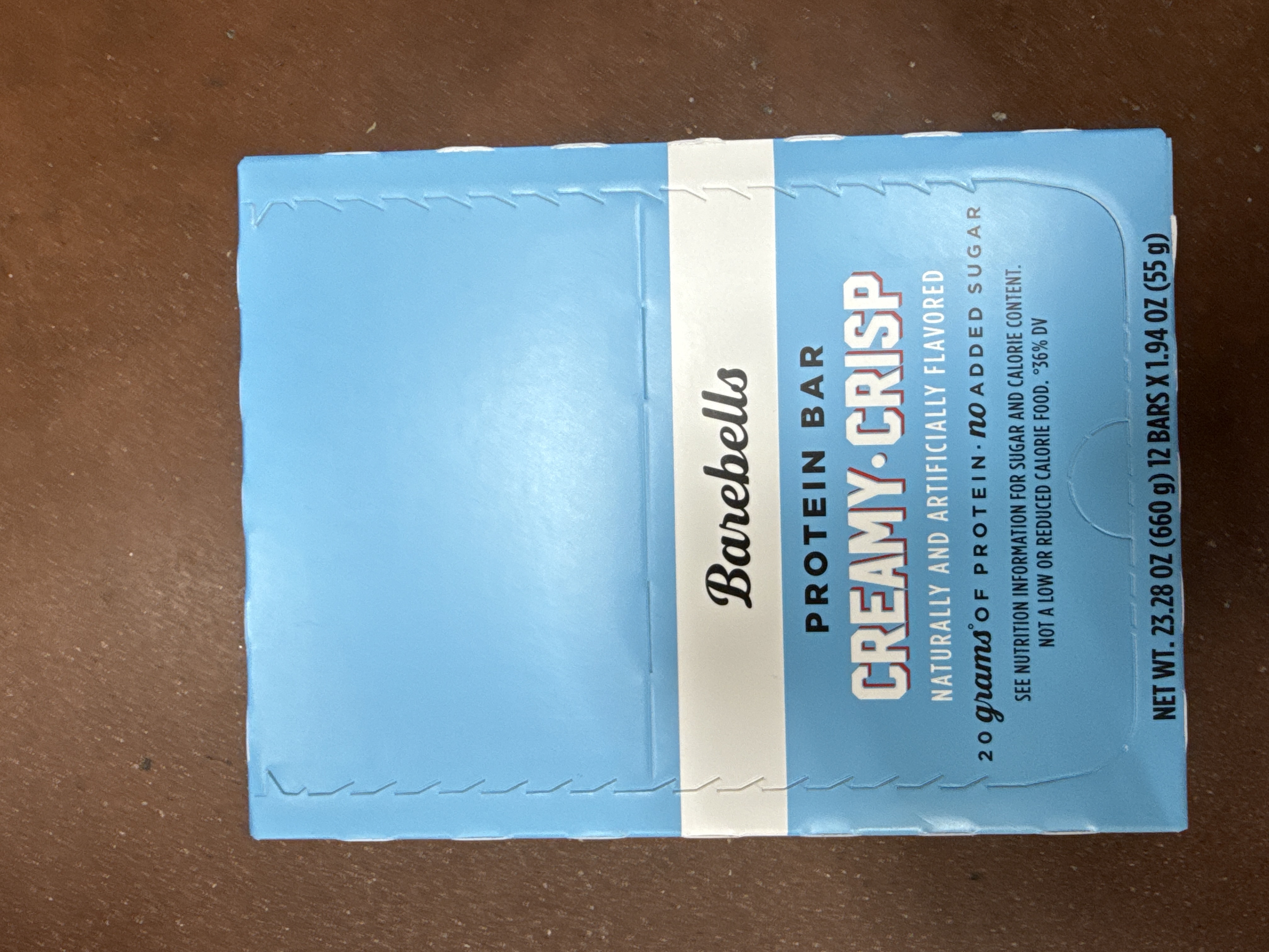 Barebells creamy crisp protein bar 55g box of 12