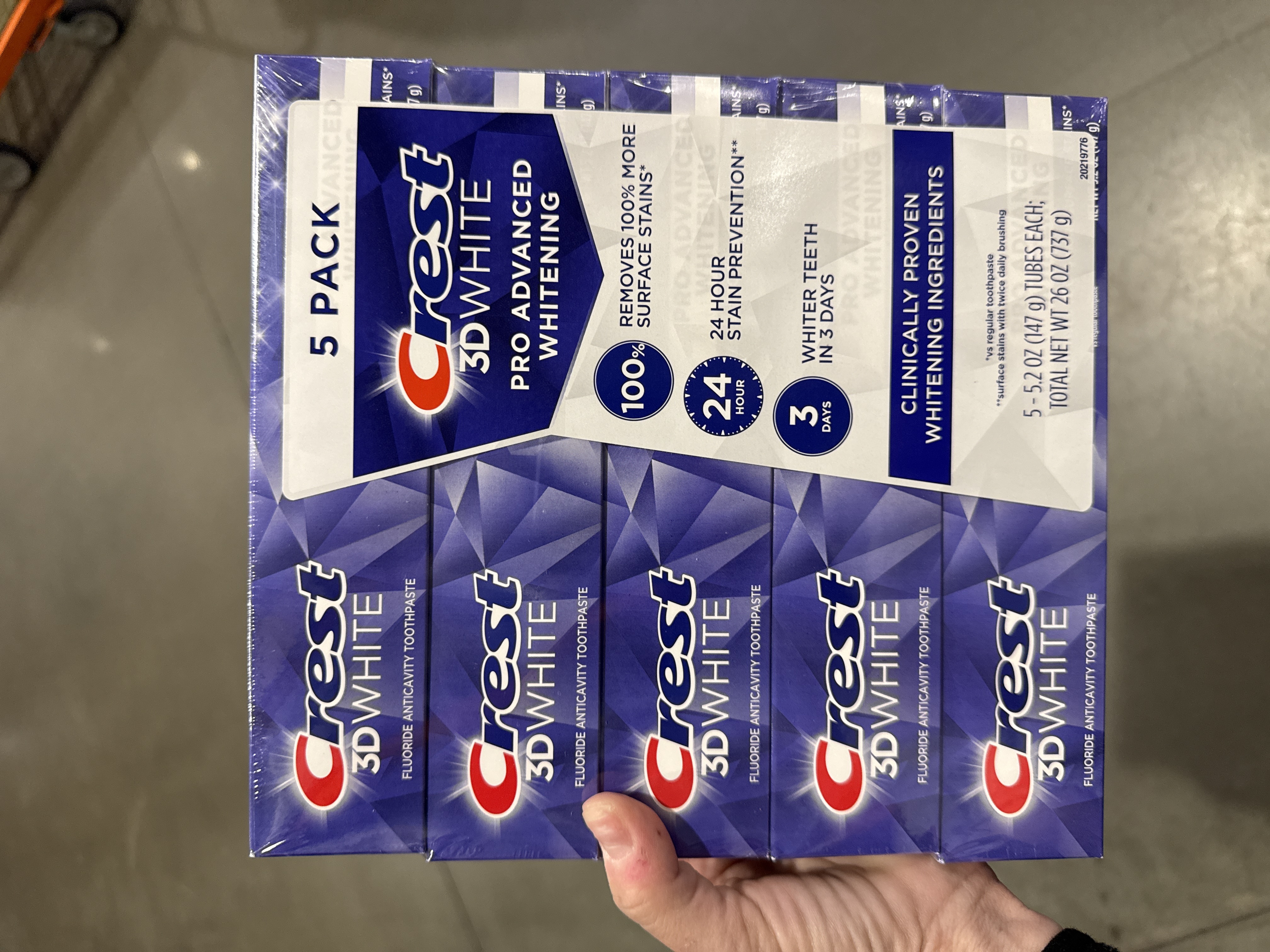 Crest 3Dwhite advanced toothpaste pack of 5