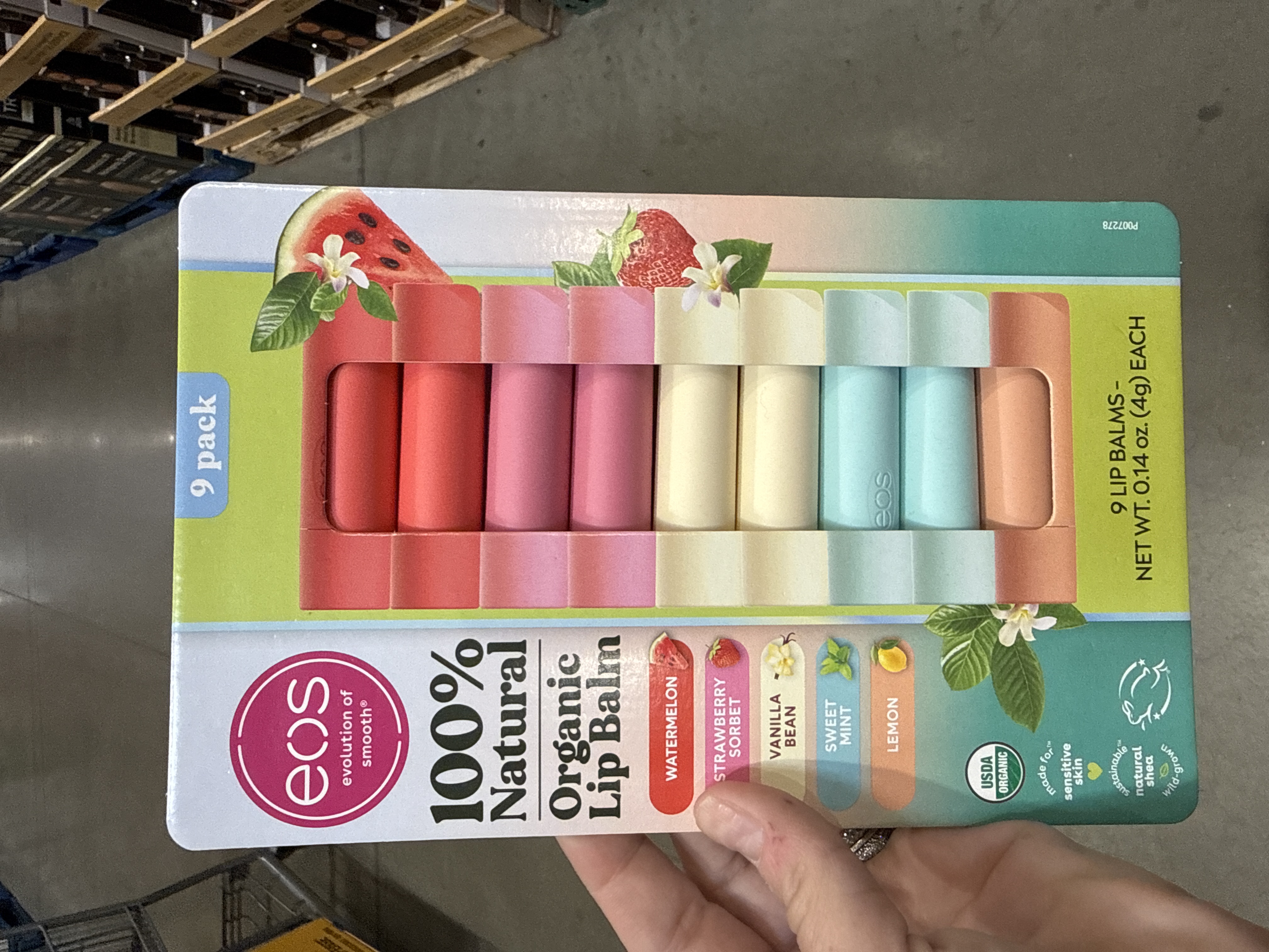 EOS organic lip balm 100% organic 9 pack