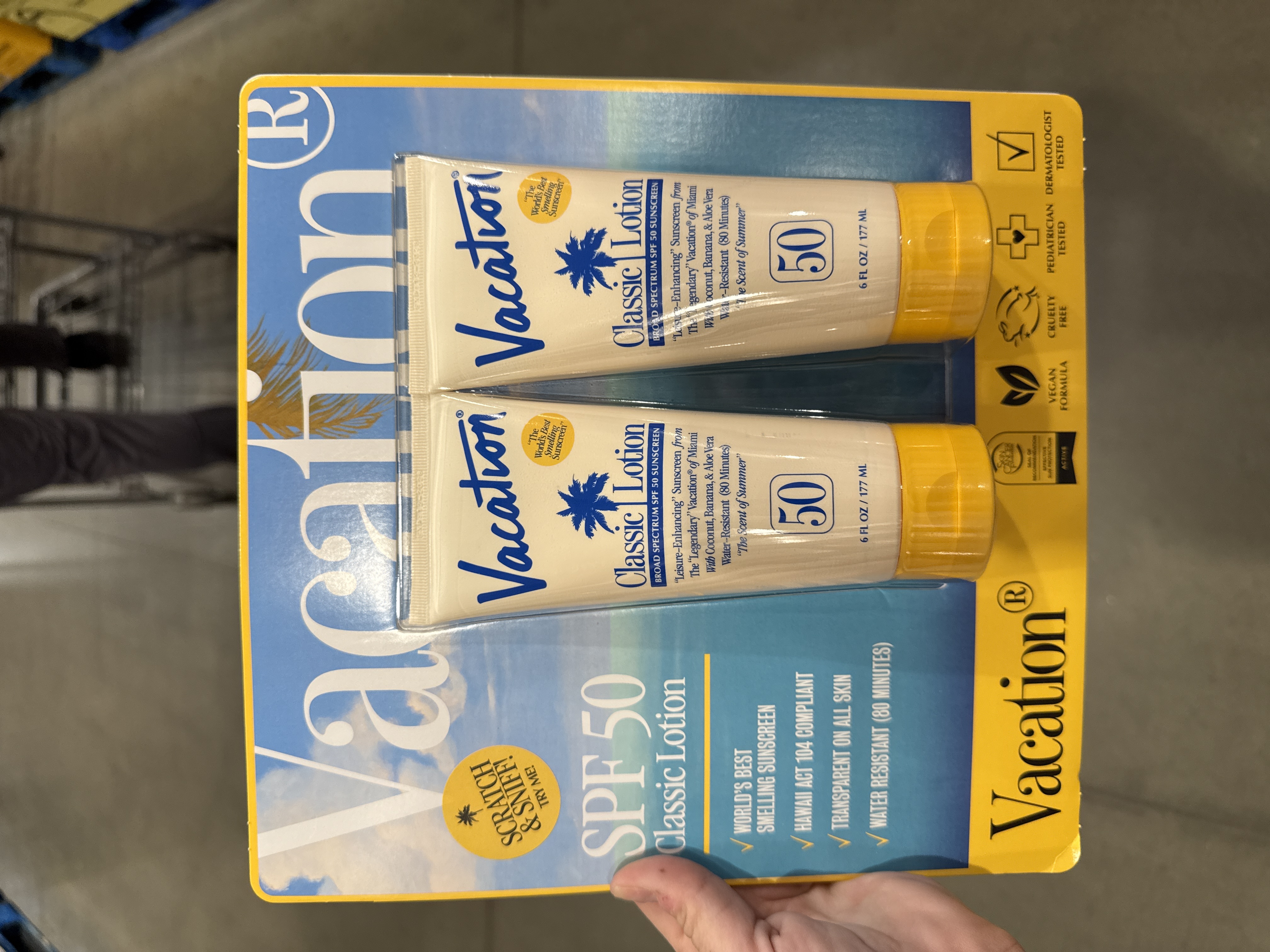 Vacation sunscreen spf 50 classic lotion 2 pack of 177ml