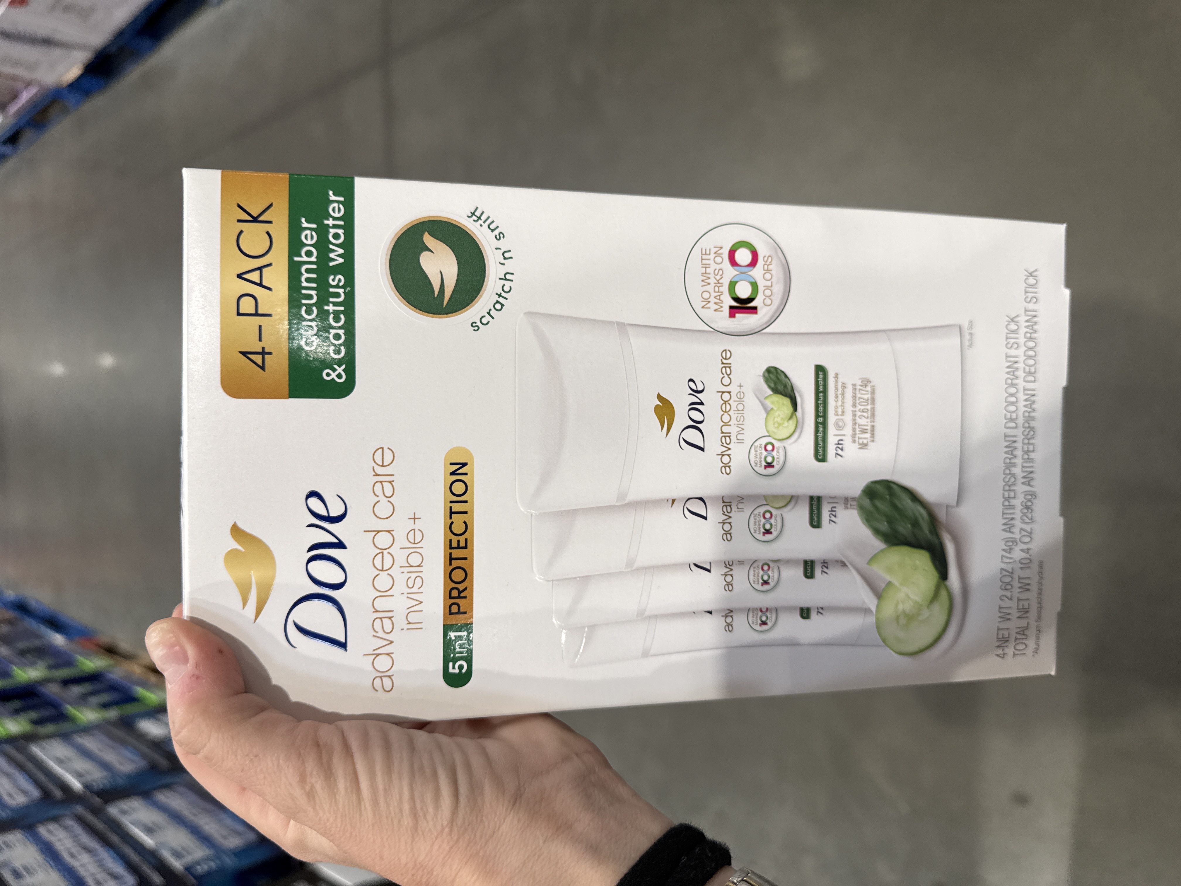 Dove advanced care + invisible deodorant 4 pack 74g each