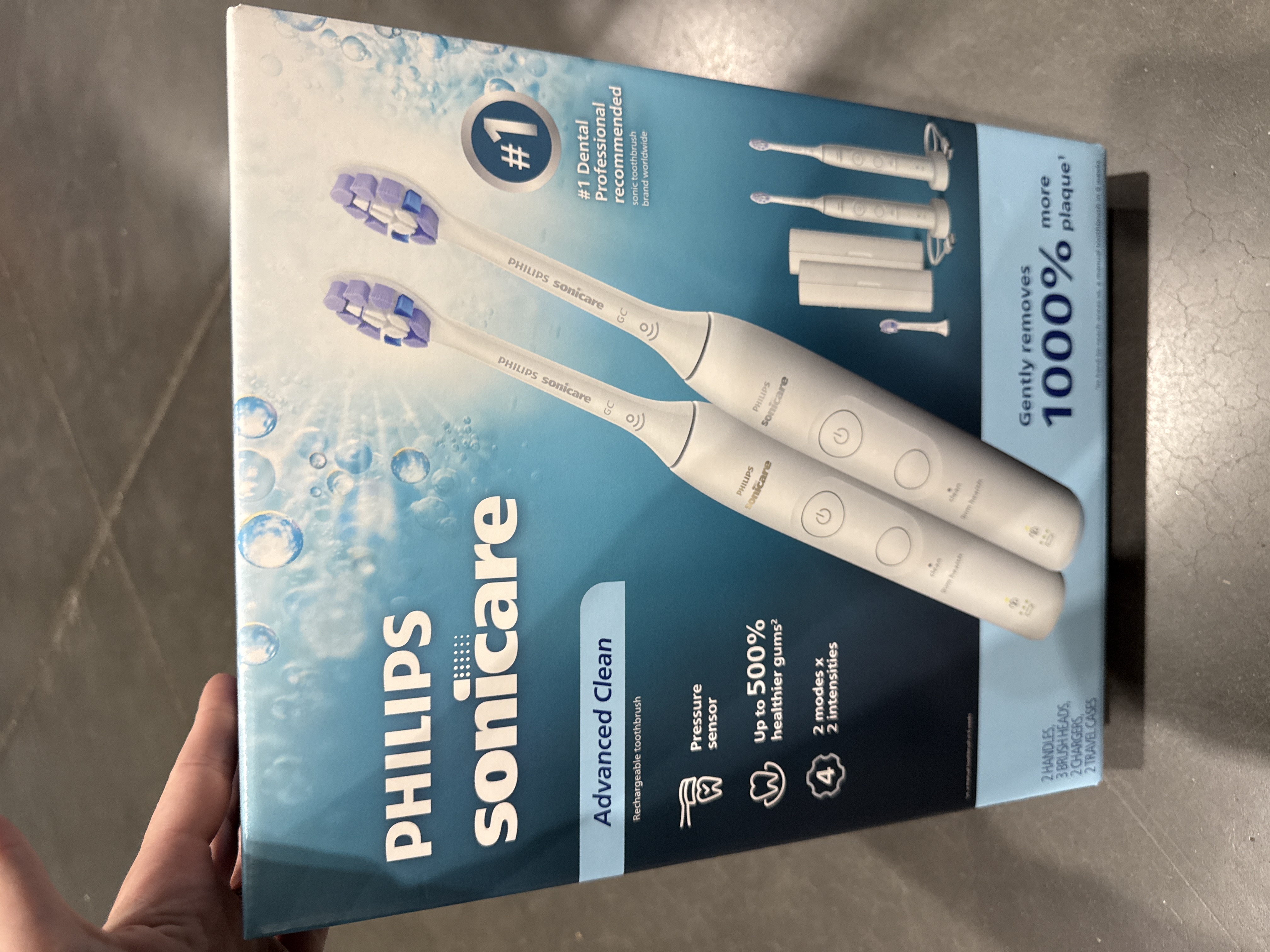 Philips sonicare advanced, clean, rechargeable toothbrush, two pack