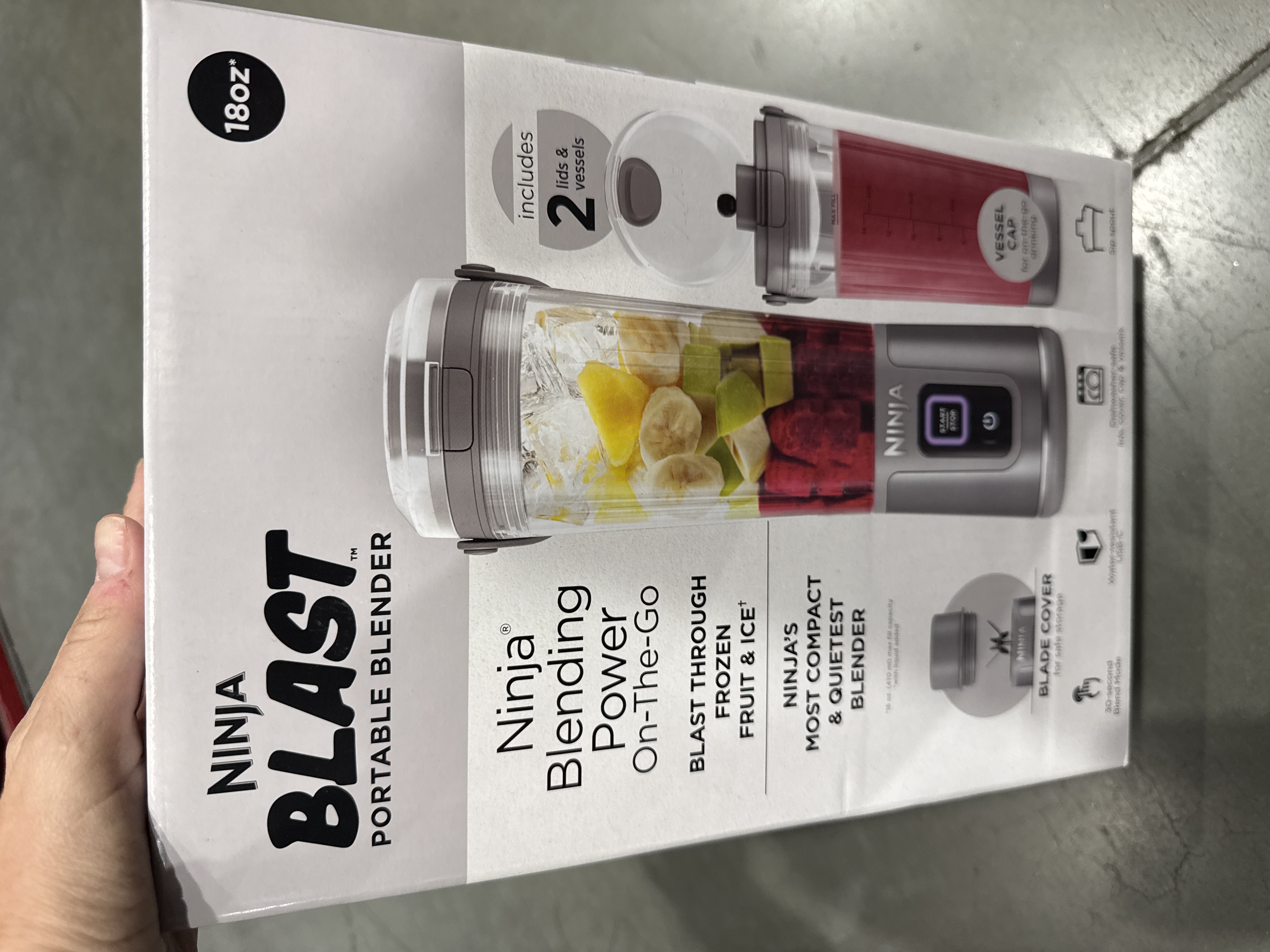 Ninja blast portable blender 18oz set with 2 cups