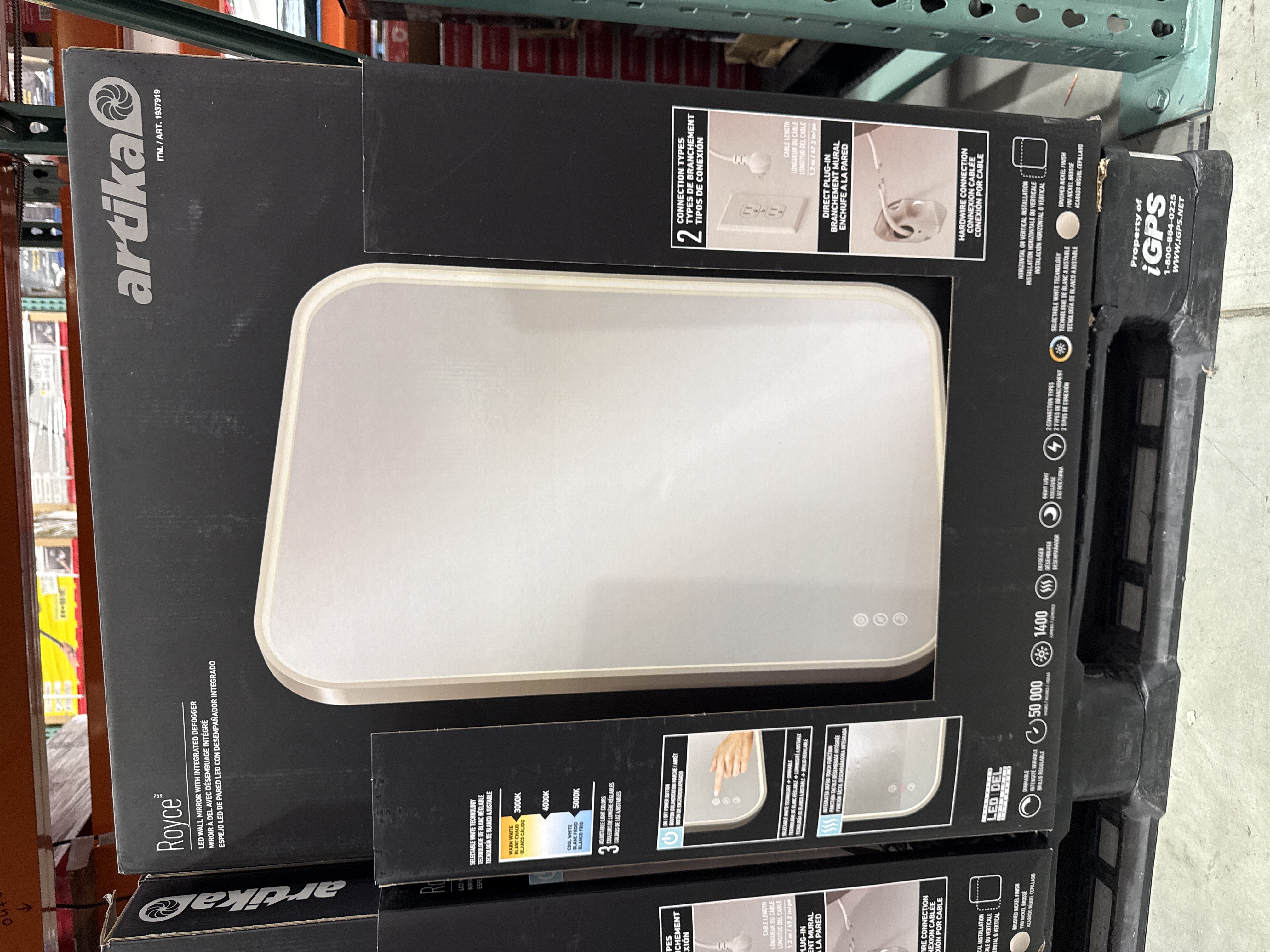 Artika LED wall mirror with integrated defogger