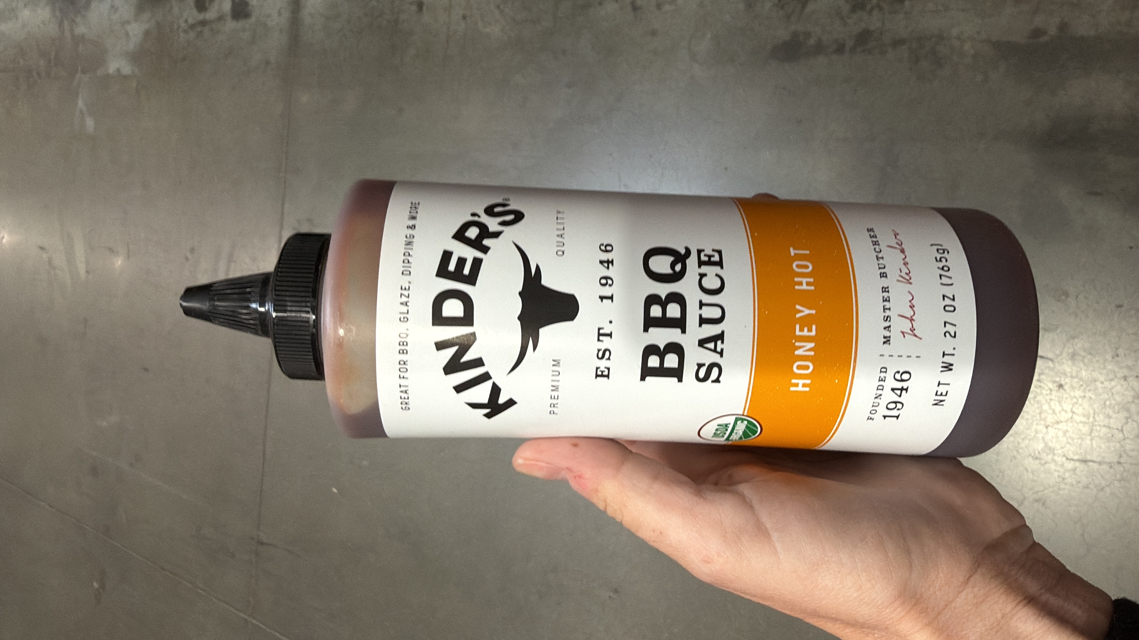 Kinders bbq sauce honey hot 765g