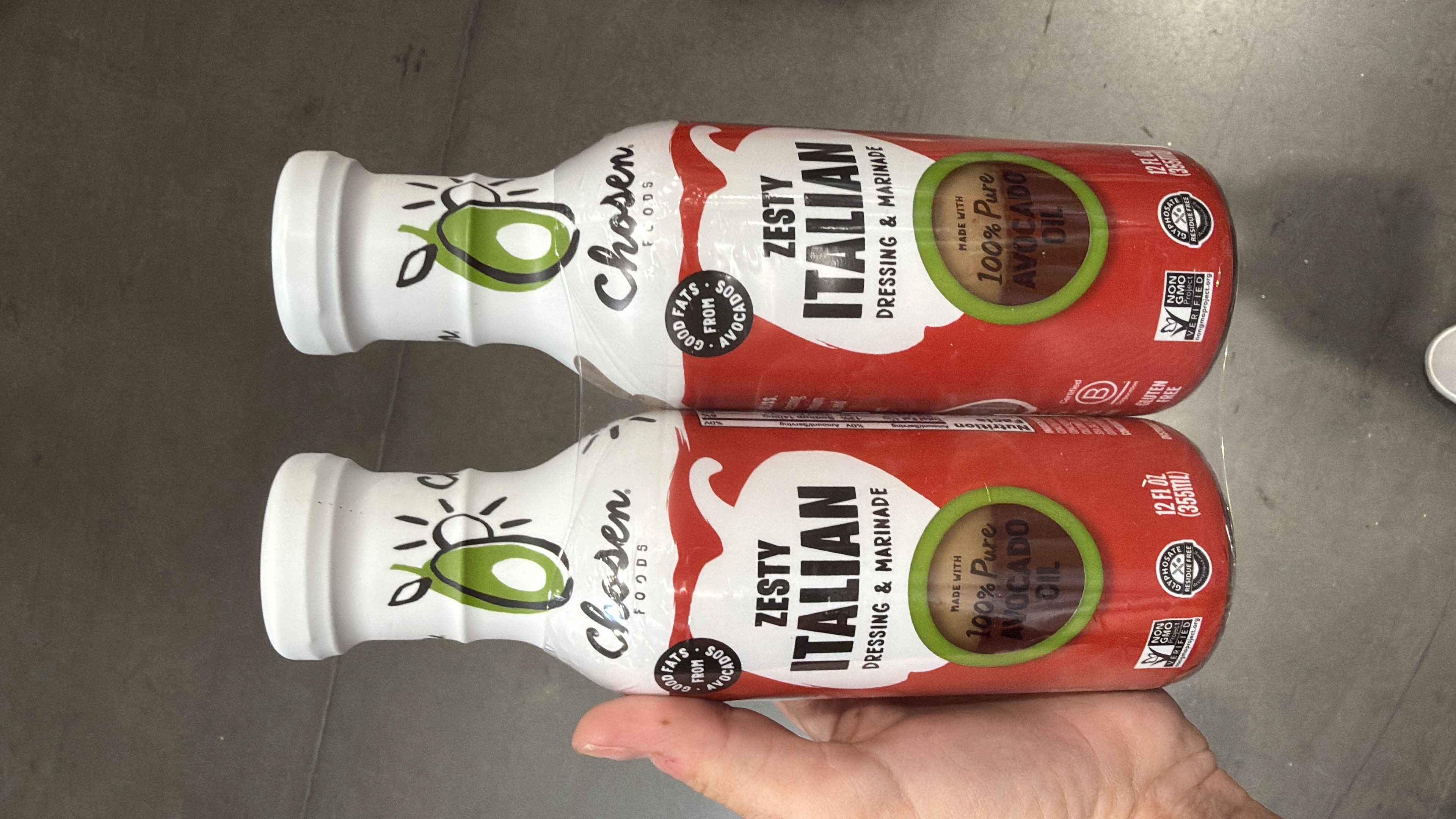 Chosen foods, zesty Italian dressing and marinate a pack of two 355ml each