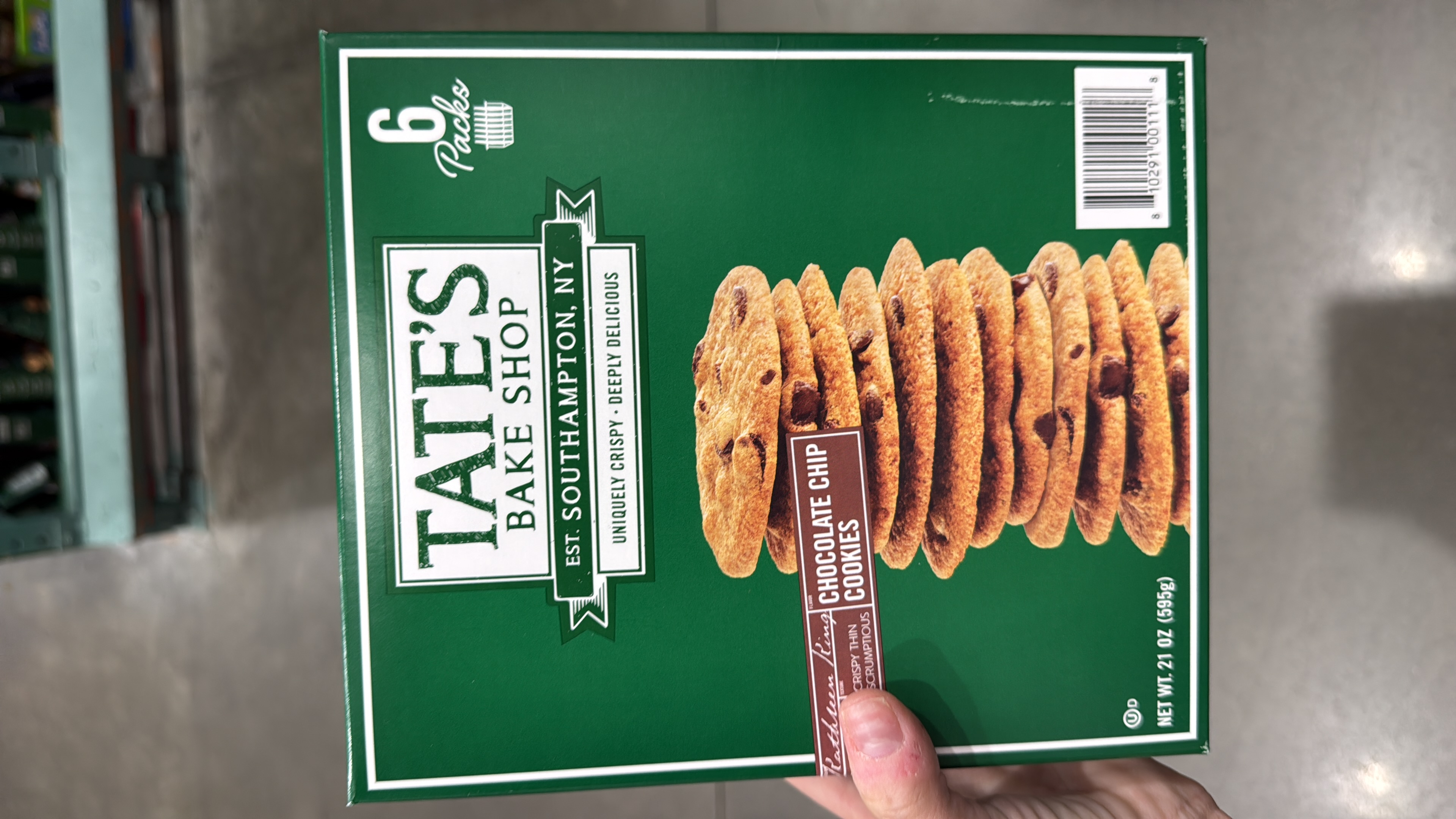 Tates bake shop chocolate chips cookies, 6 pack, 