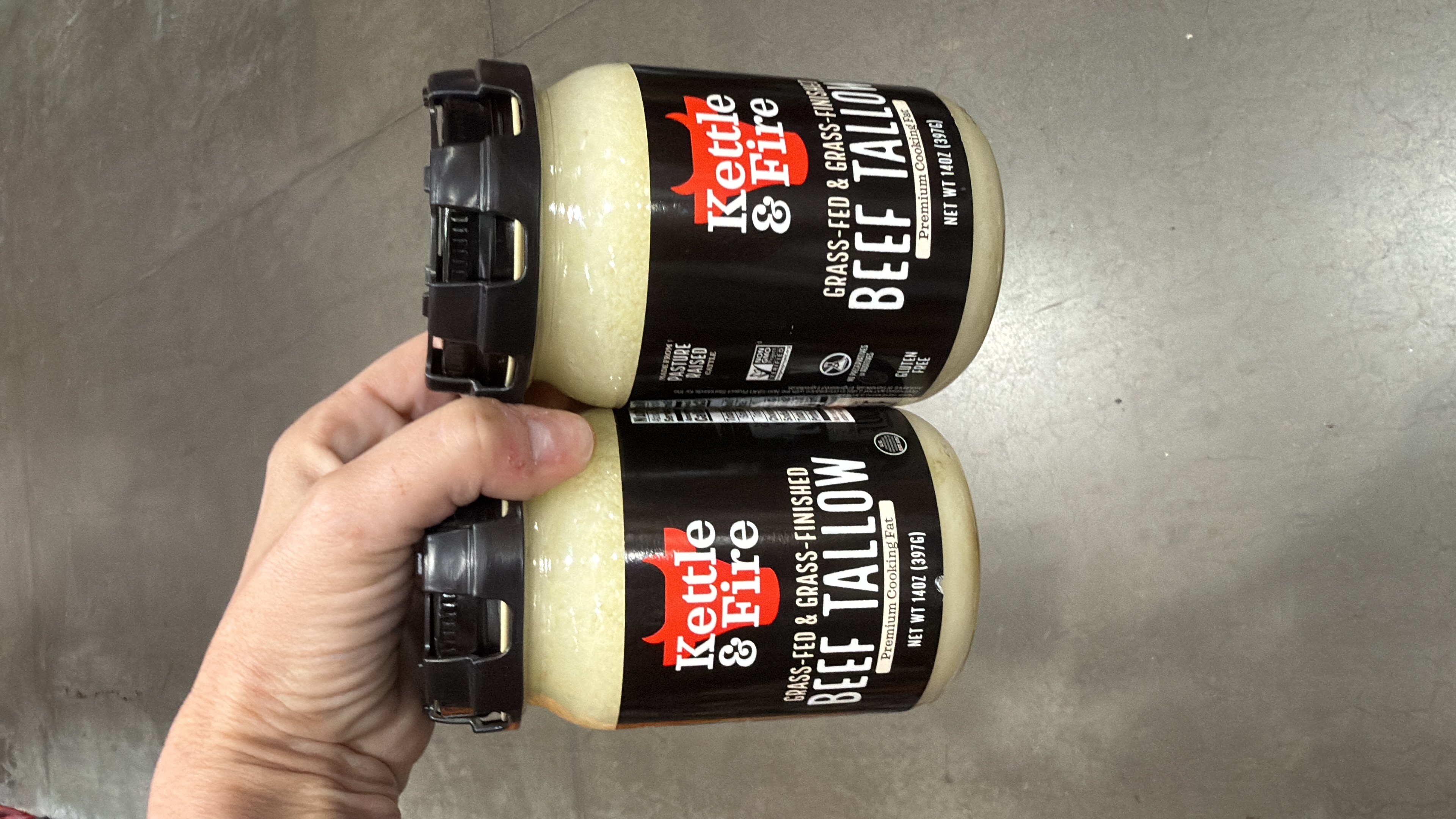 Kettle & Fire beef tallow premium cooking fat 2 pack, 14oz each