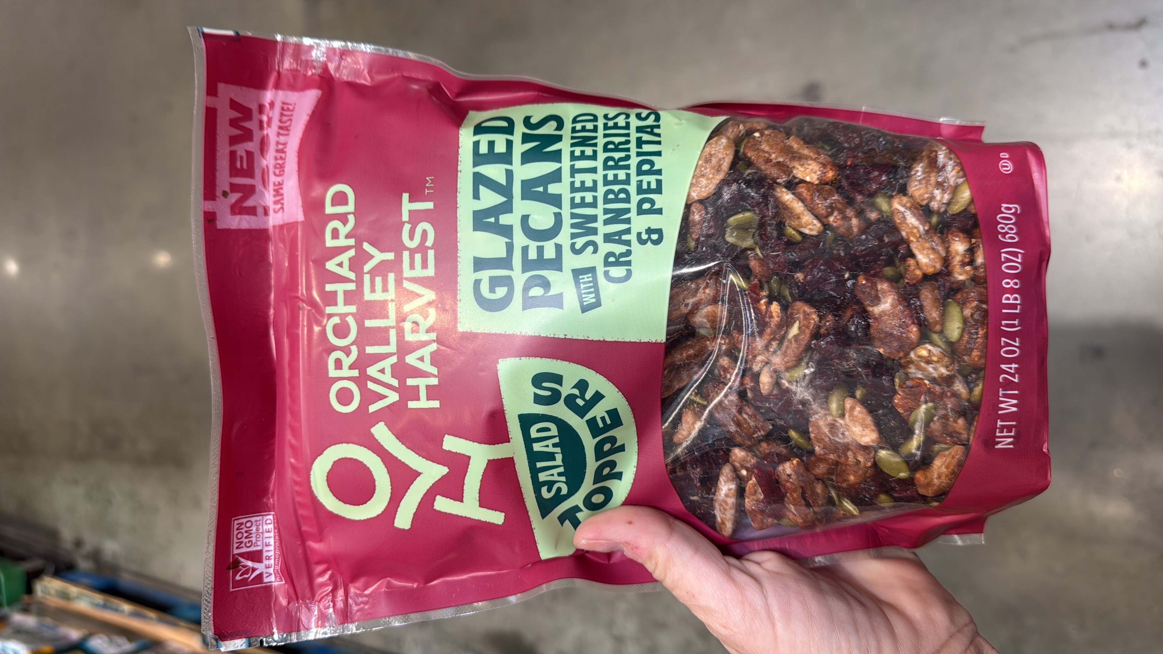 Orchard valley harvest glazed pecans with sweetened cranberries and pepitas 24oz