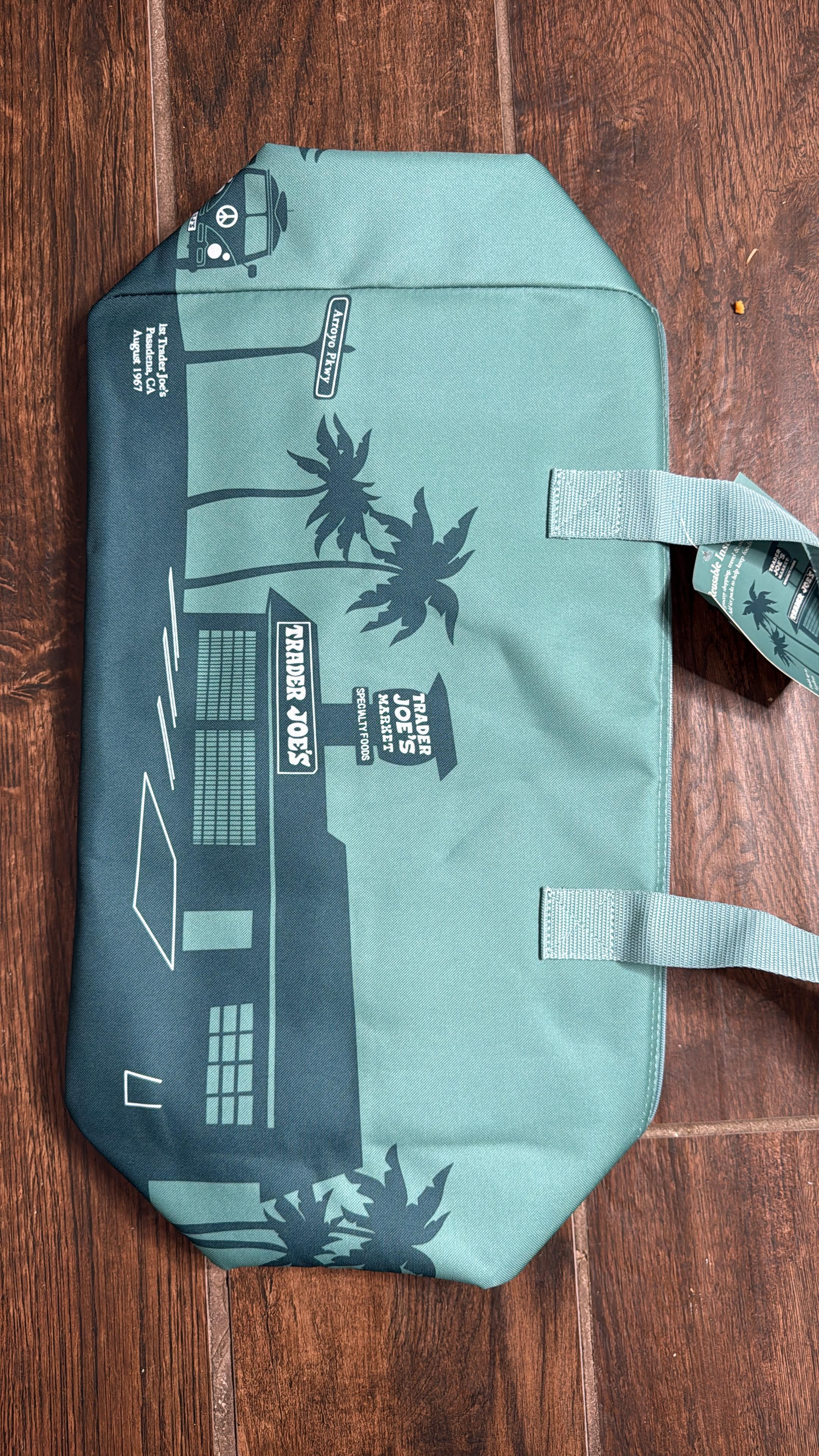 Trader joes insulated shopping bag TEAL GREEN