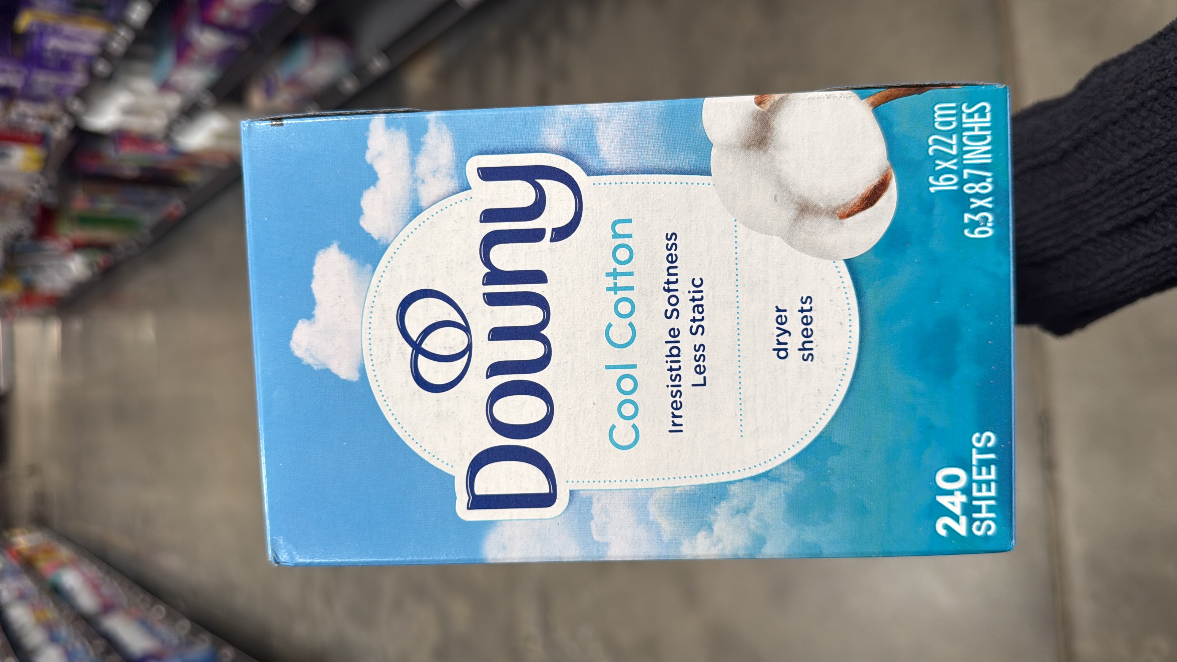 Downy Fabric Softener Dryer Sheets, Cool Cotton Scent, 240 Count