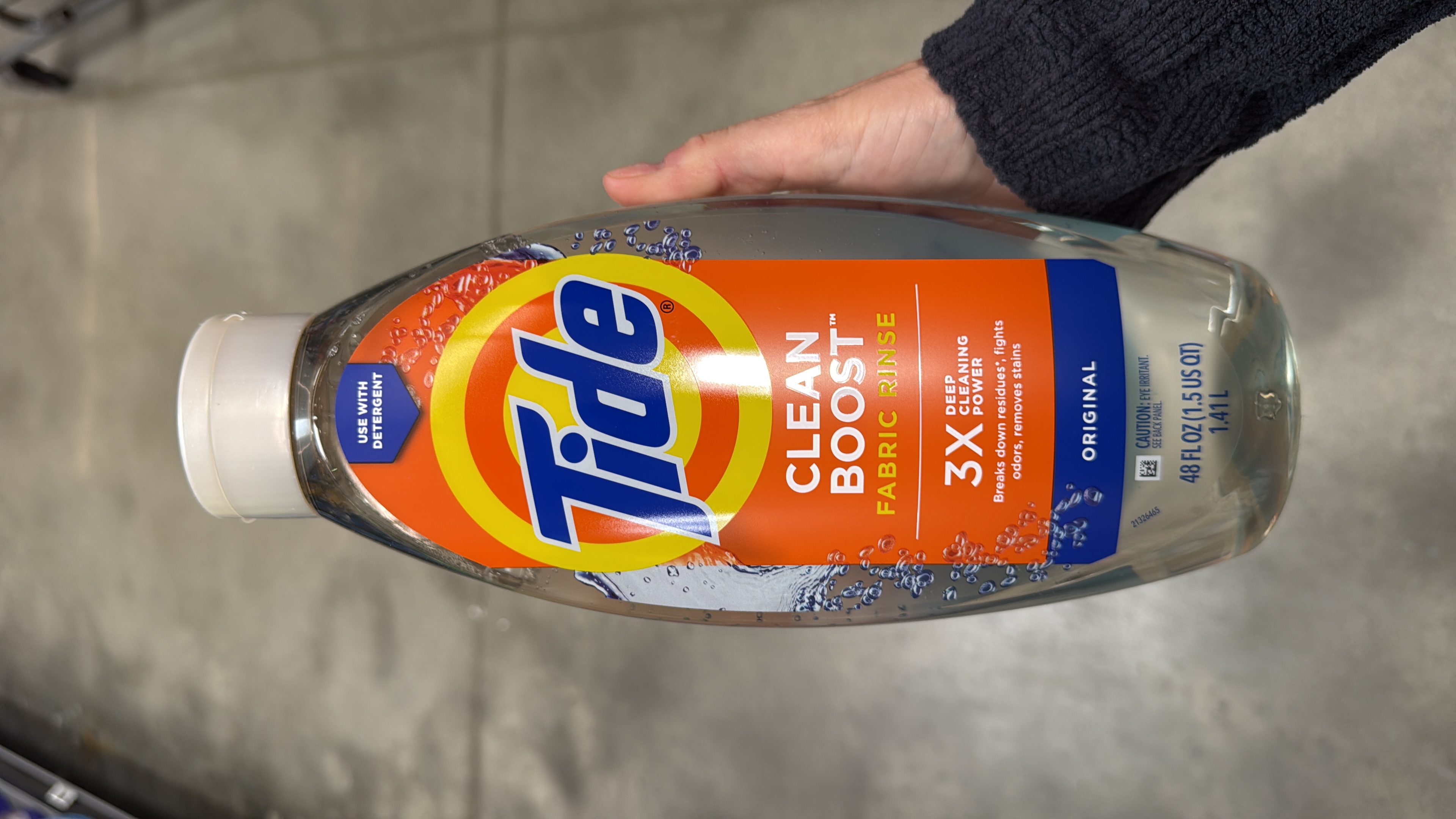 Tide Clean Boost Fabric Softener Rinse, Removes Odors and Residues, Original Scent, 48 fl oz