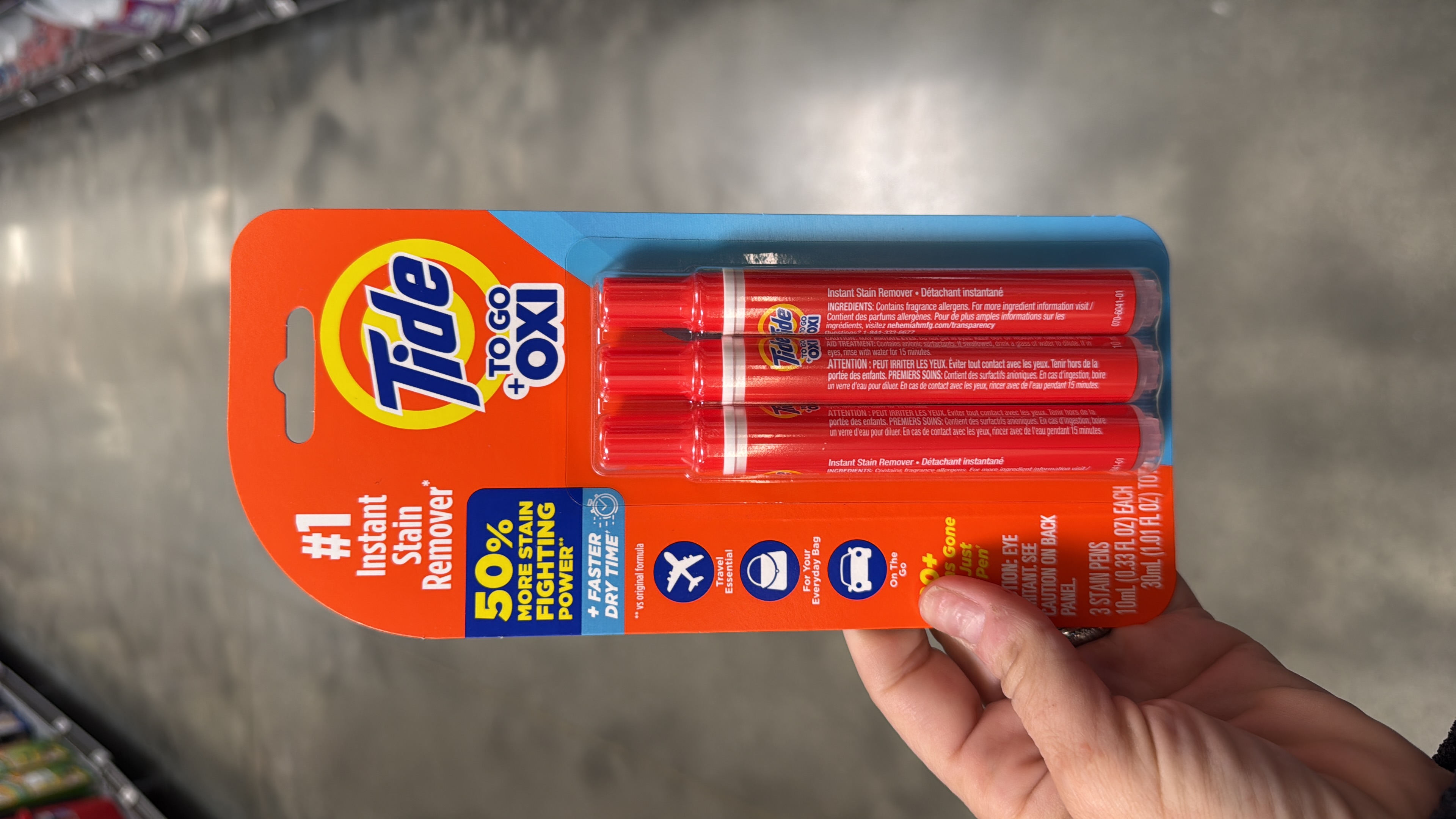 Tide To Go Instant Laundry Stain Remover Pen and Spot Cleaner, Travel Size Stain Sticks, Fresh, 1.01 fl oz, 3 Count