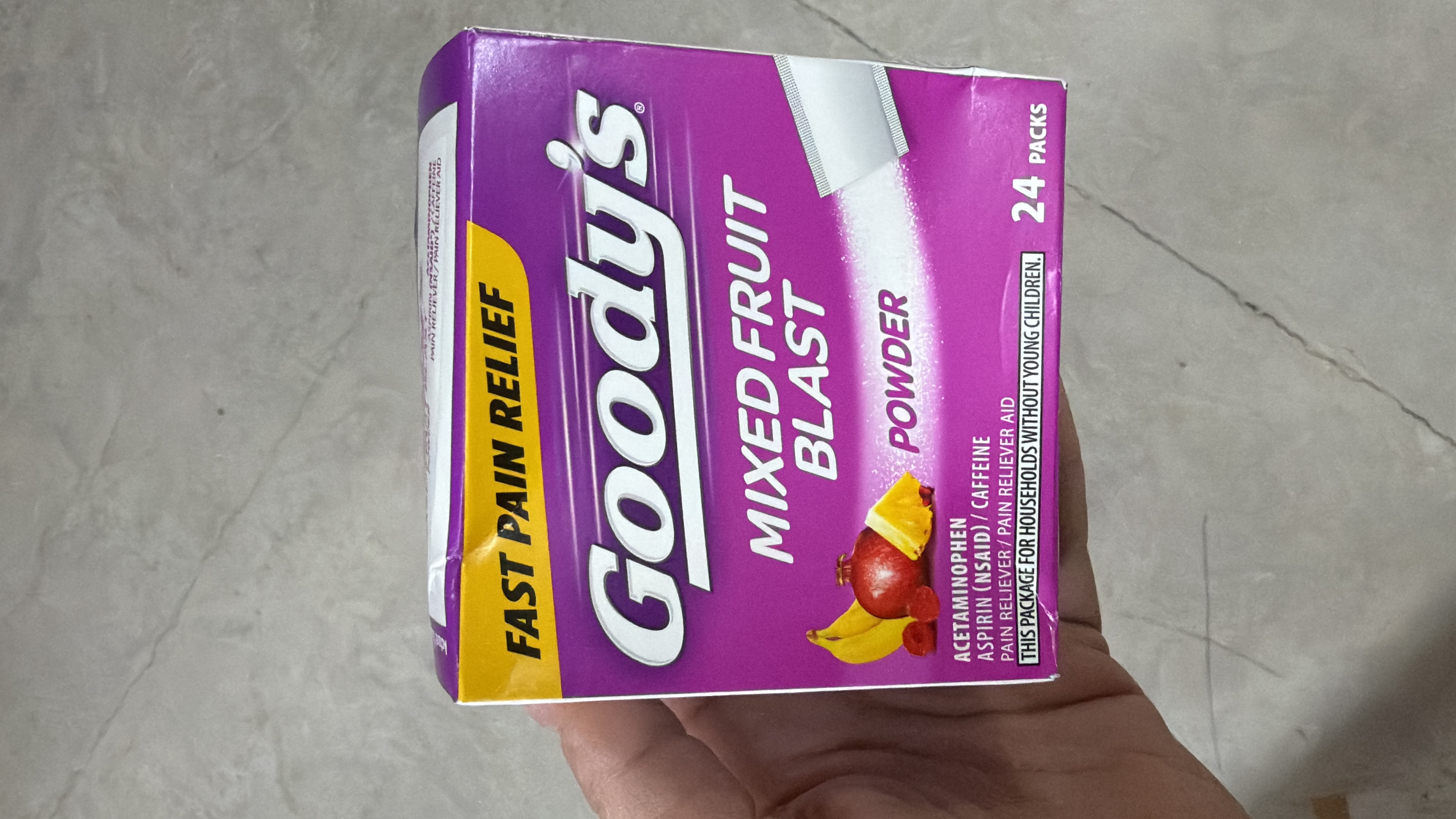 Goody's Extra Strength Headache Powder, Mixed Fruit Blast Flavor, 24 Powder Sticks