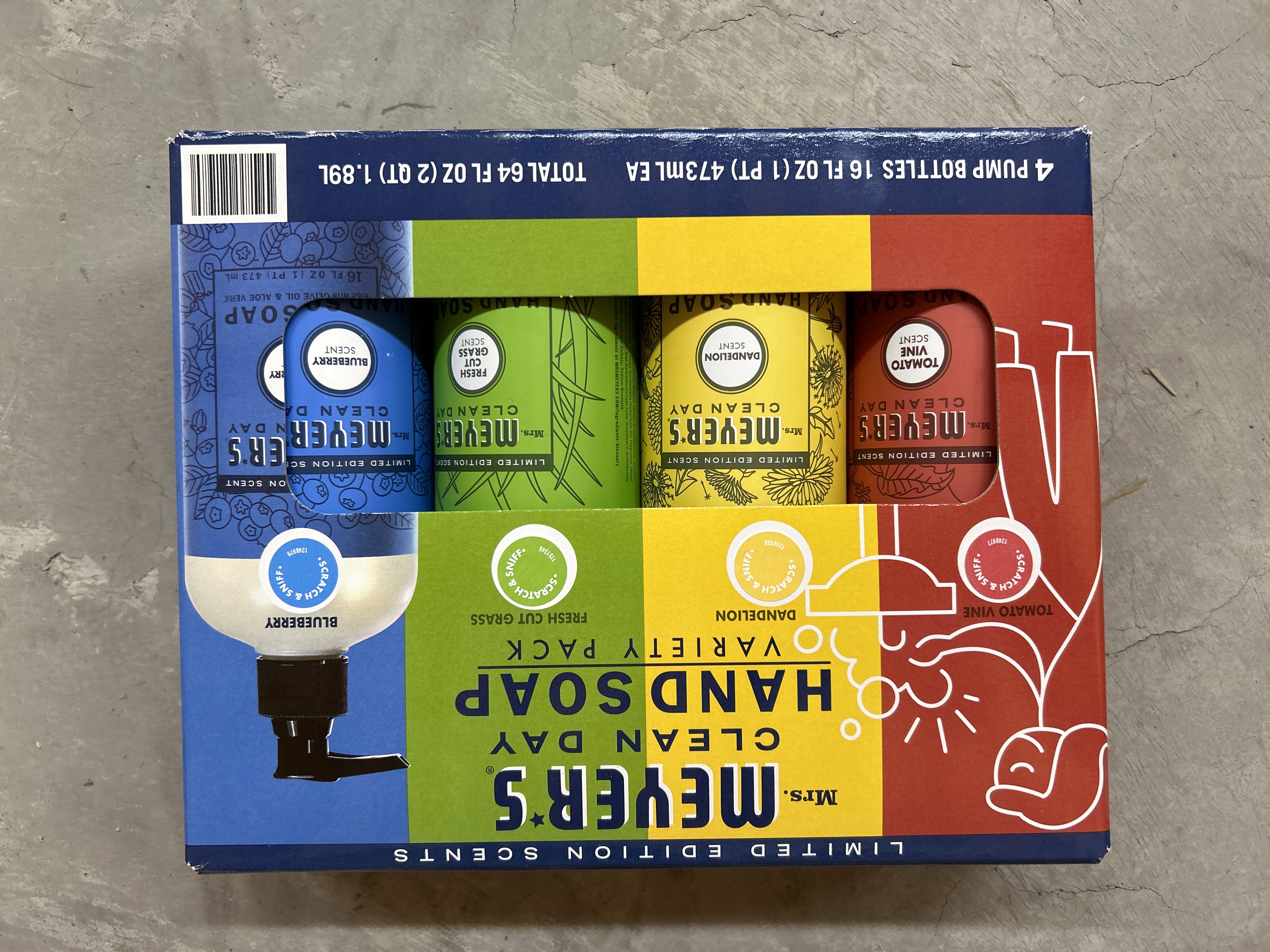 Mrs meyers clean day hand soap variety pack, 4 pack 16oz each