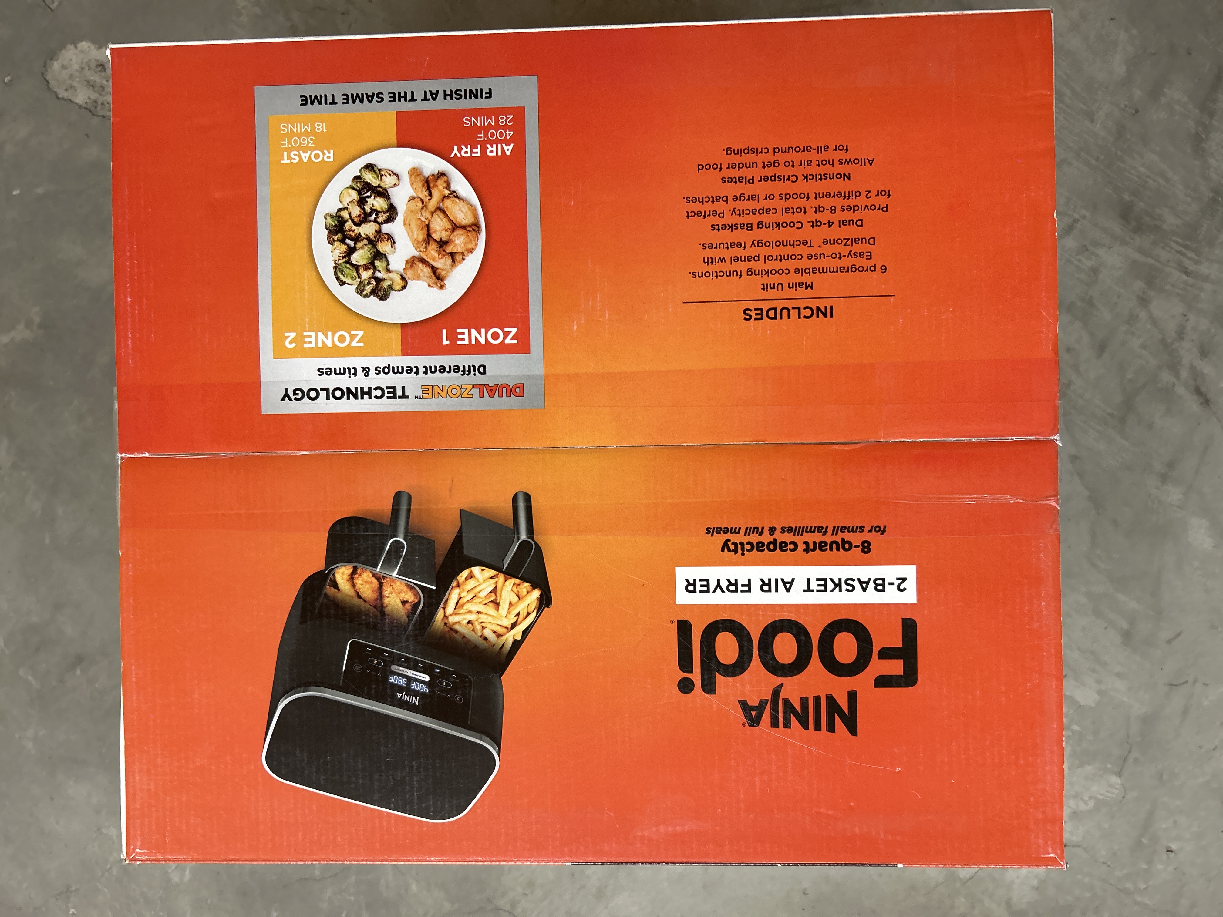 Ninja foodi 2 basket air fryer 8 quart capacity black