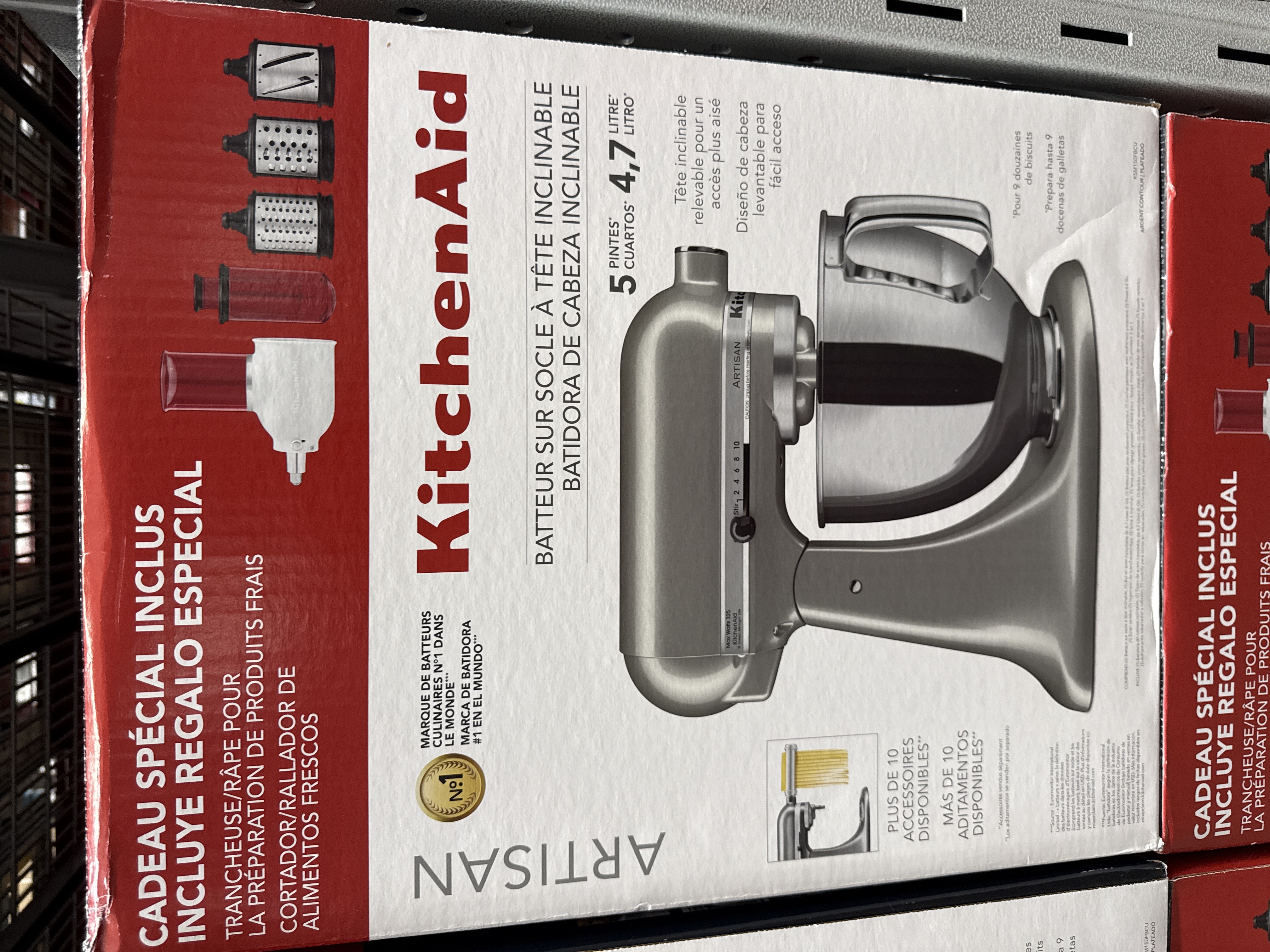 KitchenAid tilt head stand mixer with special gift included 5 quart 4.7 L - SILVER