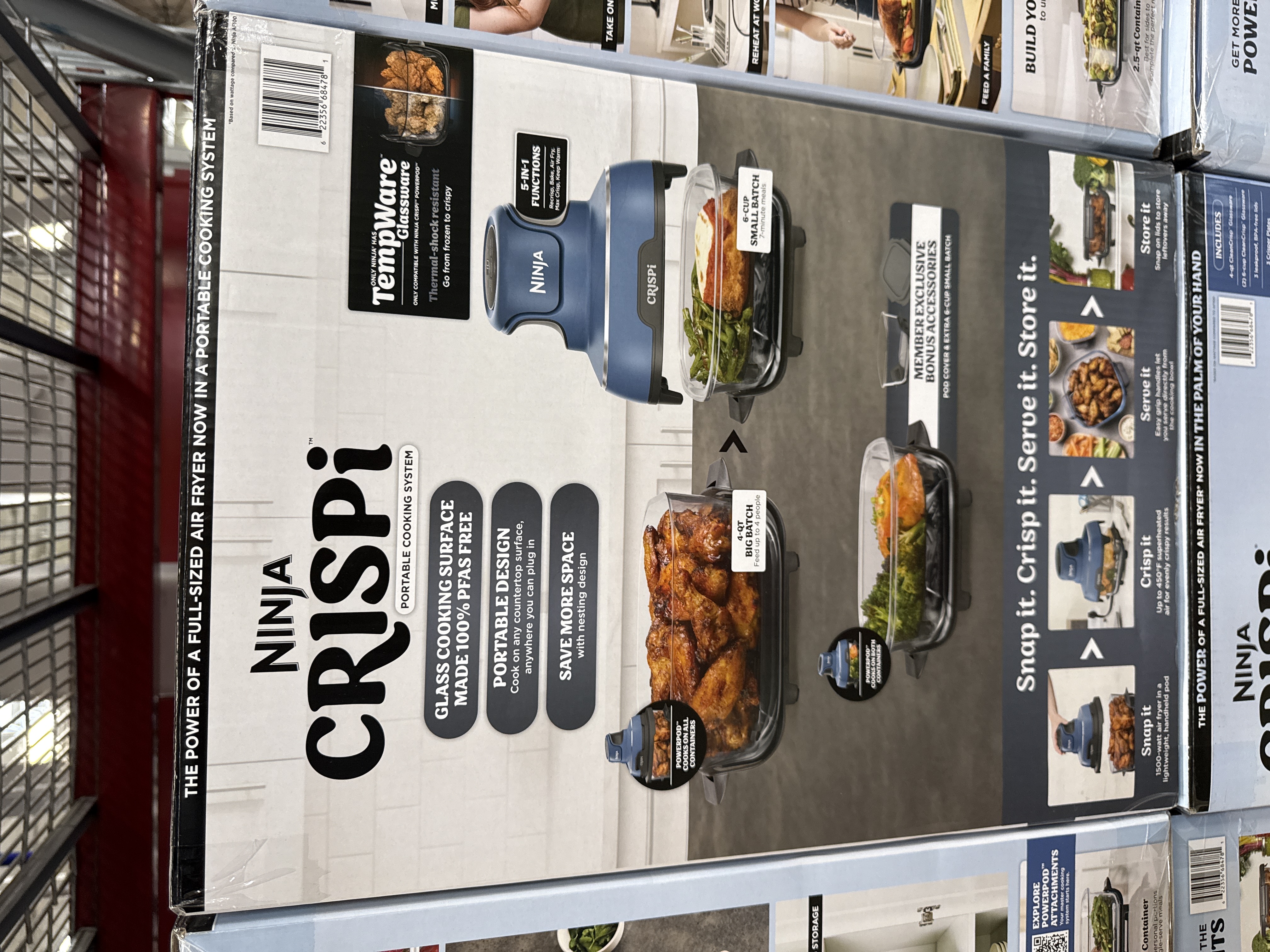 Ninja crispi air fryer portable cooking system blue