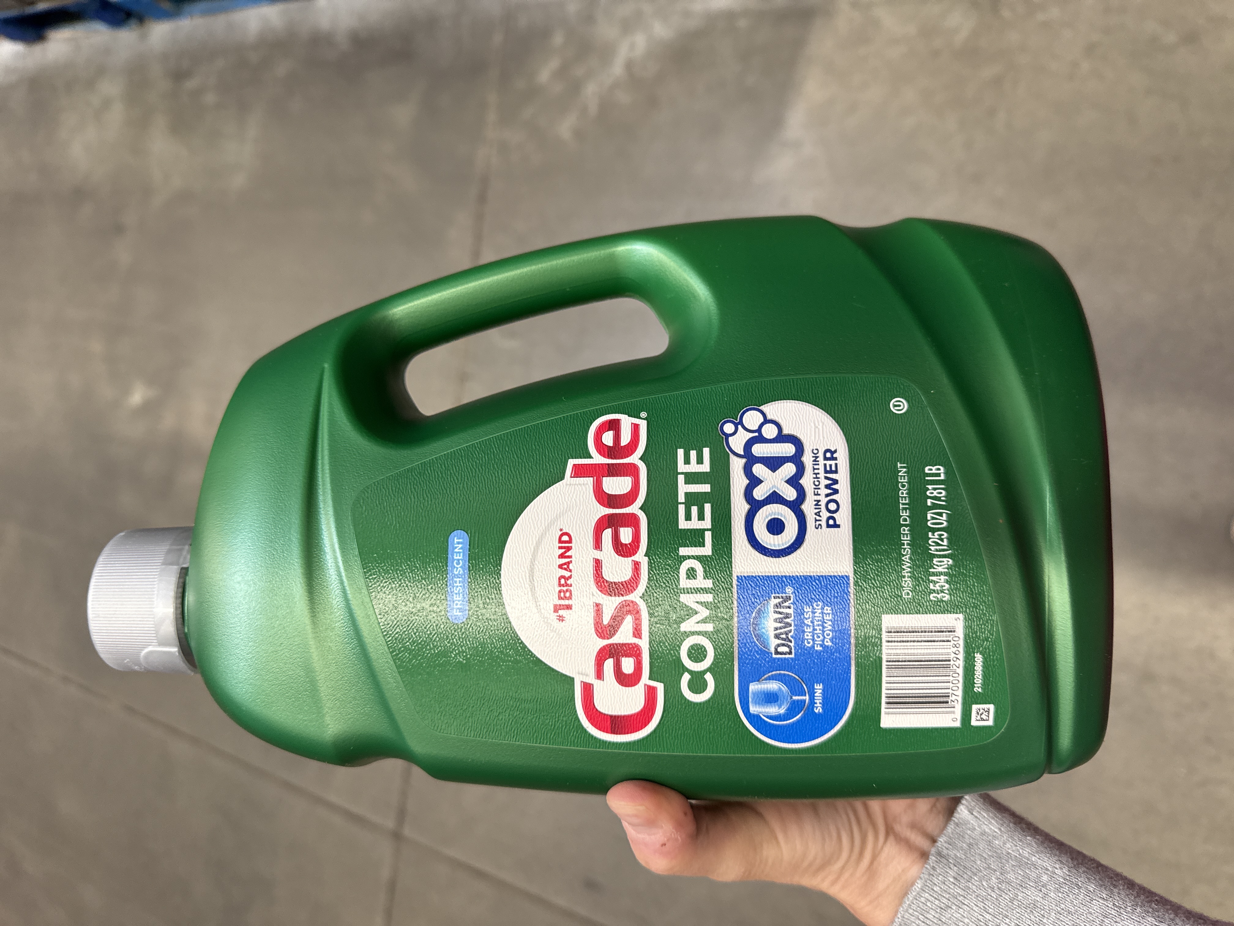Cascade complete liquid dishwasher detergent 7.81lbs