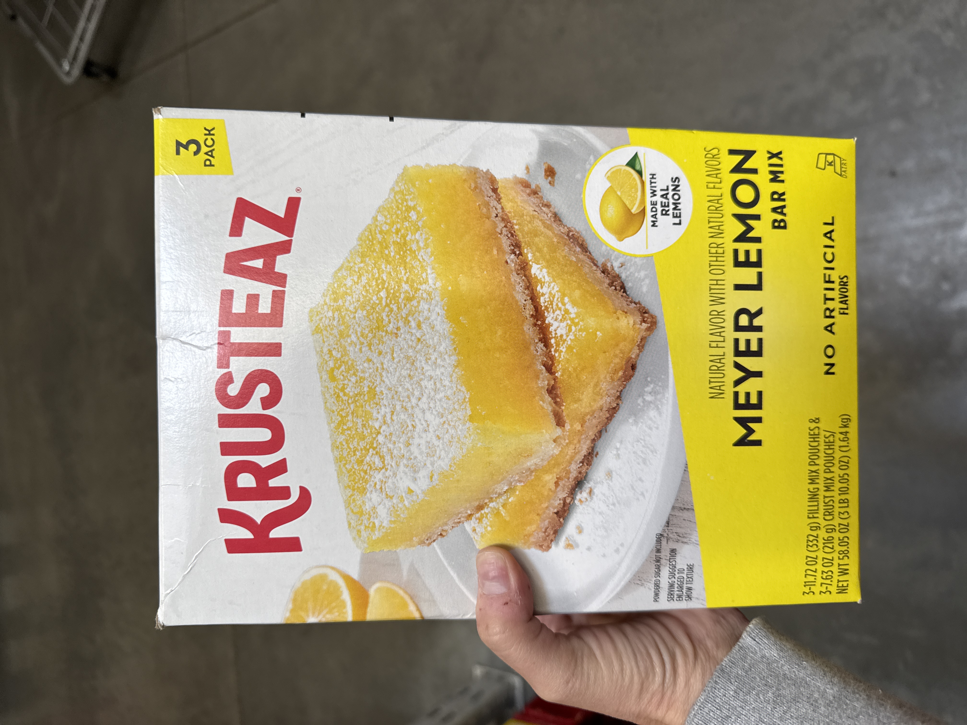 Krusteaz meyer lemon bar mix 3 pack 1.64kg