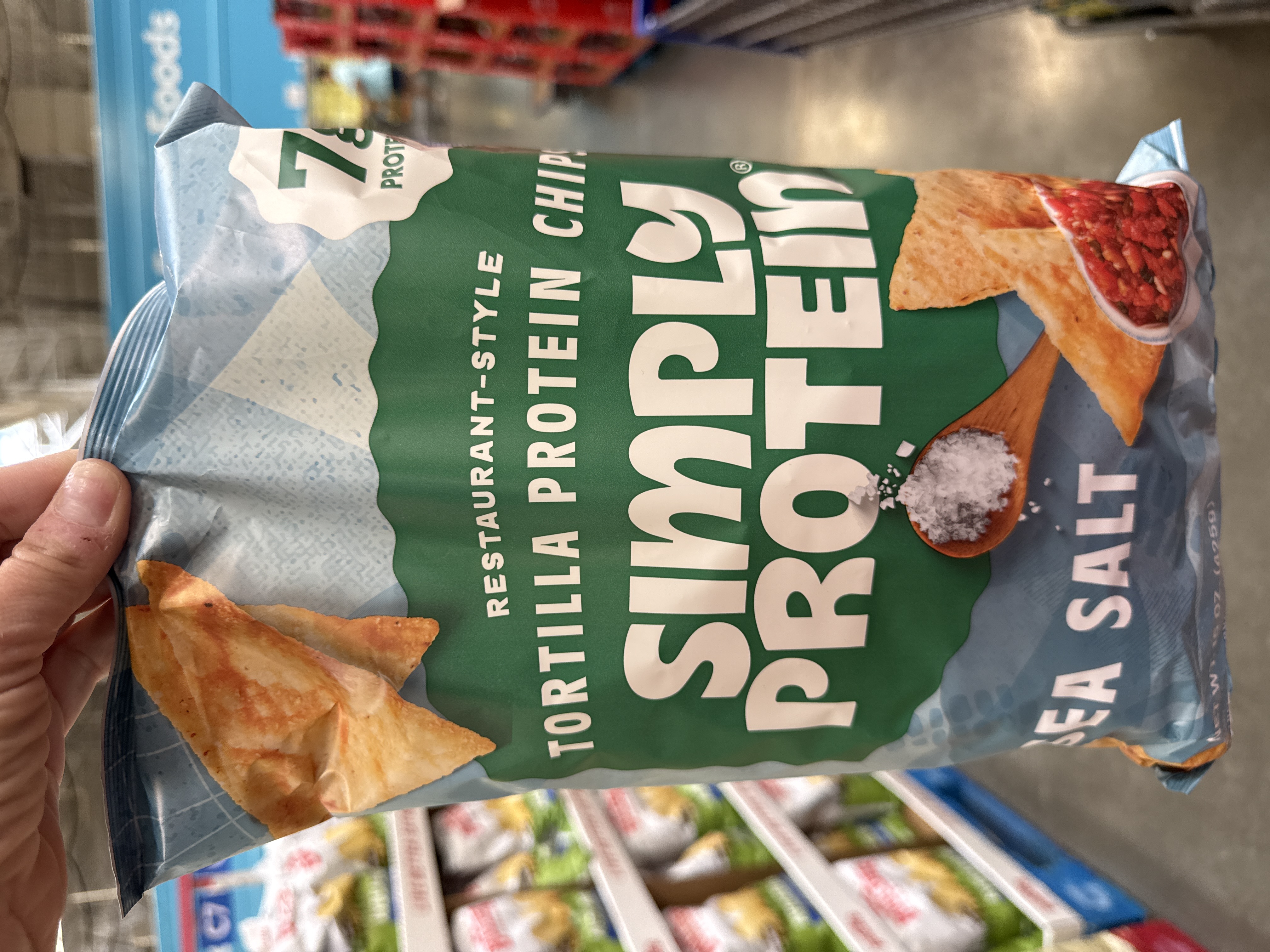 Simply protein tortilla chips 7g of protein sea salt 425g