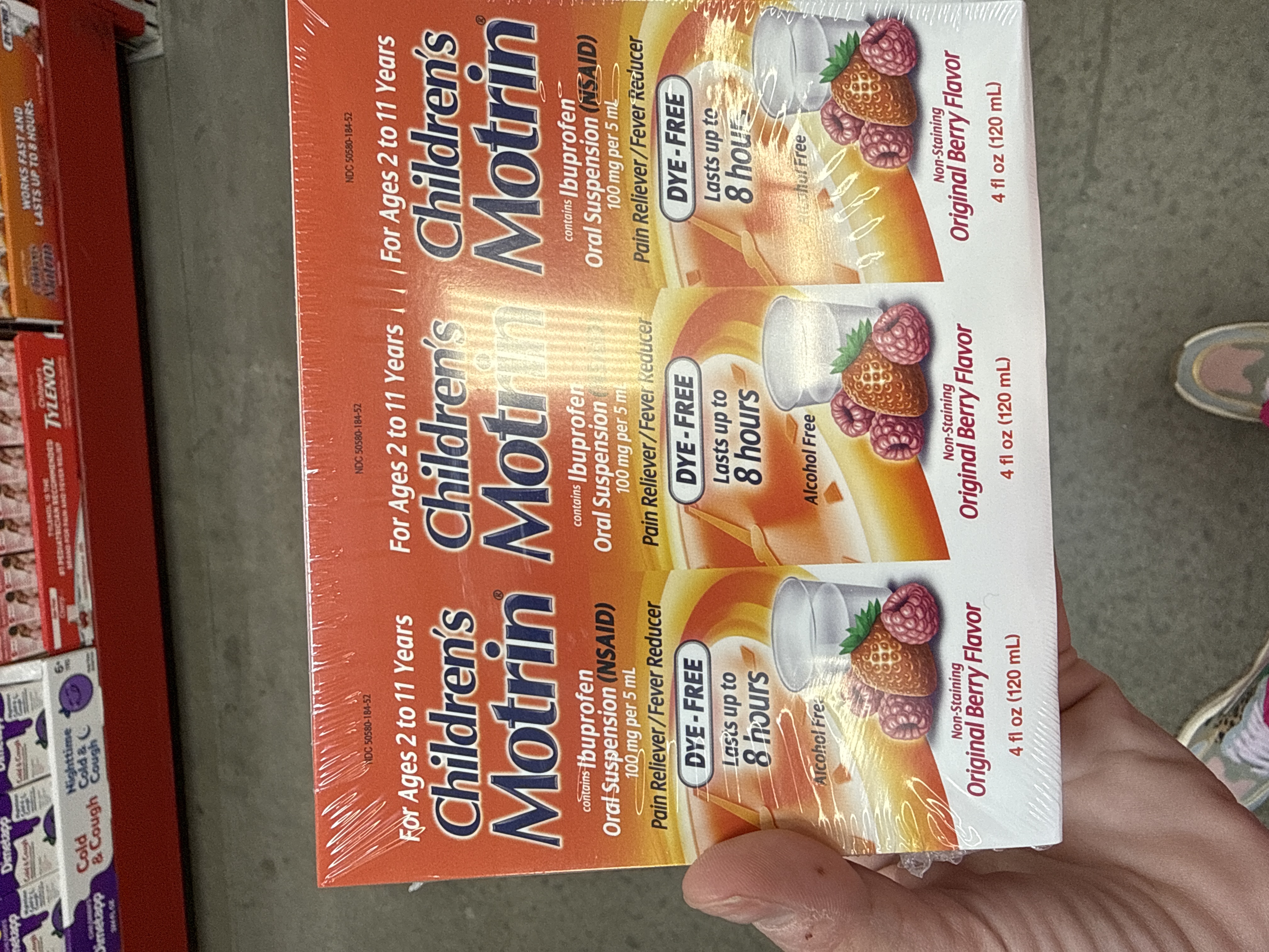 Childrens motrin 3 pack 120mp each