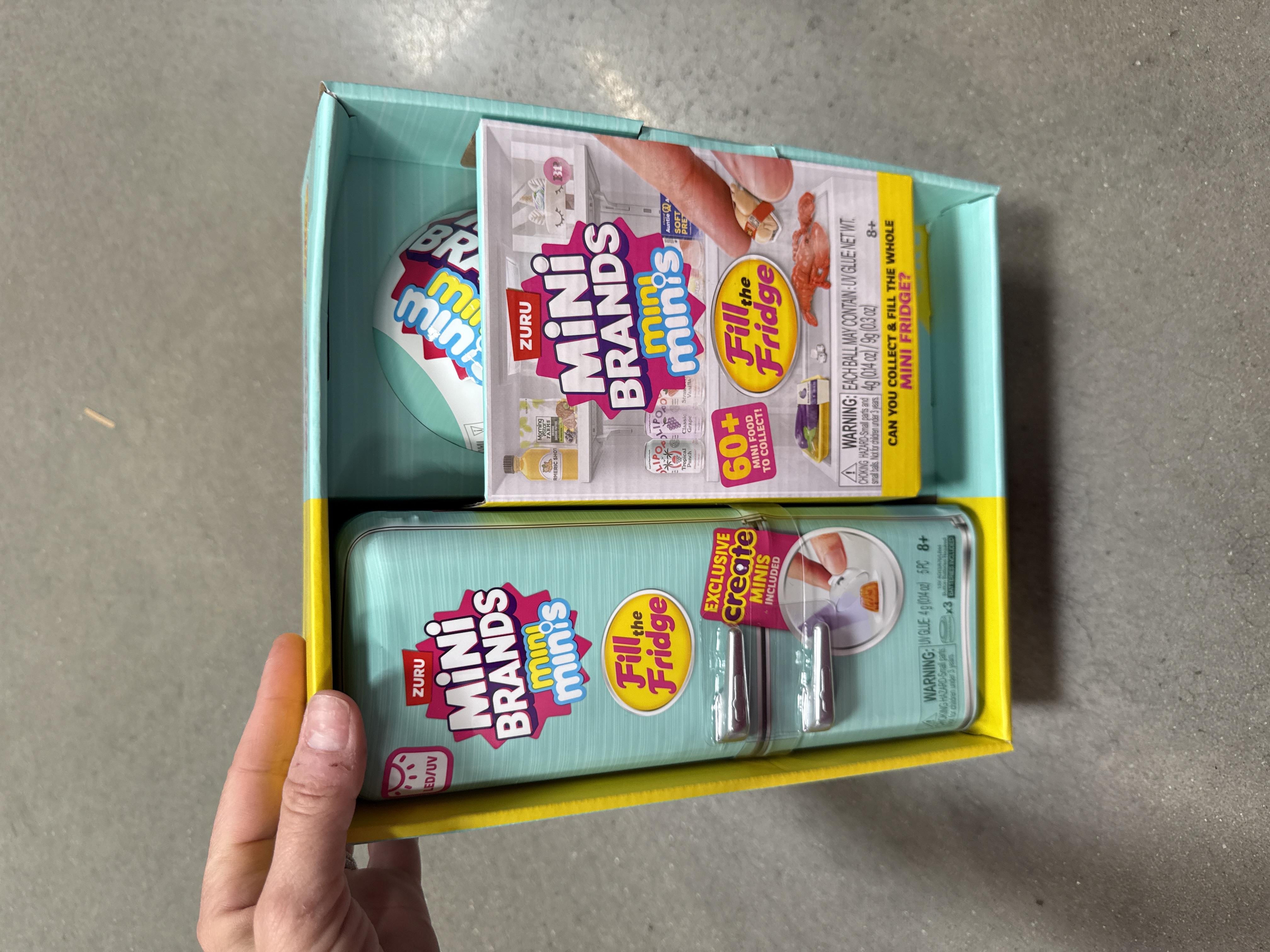 Mini brands fill the fridge, mini fridge and to surprise balls