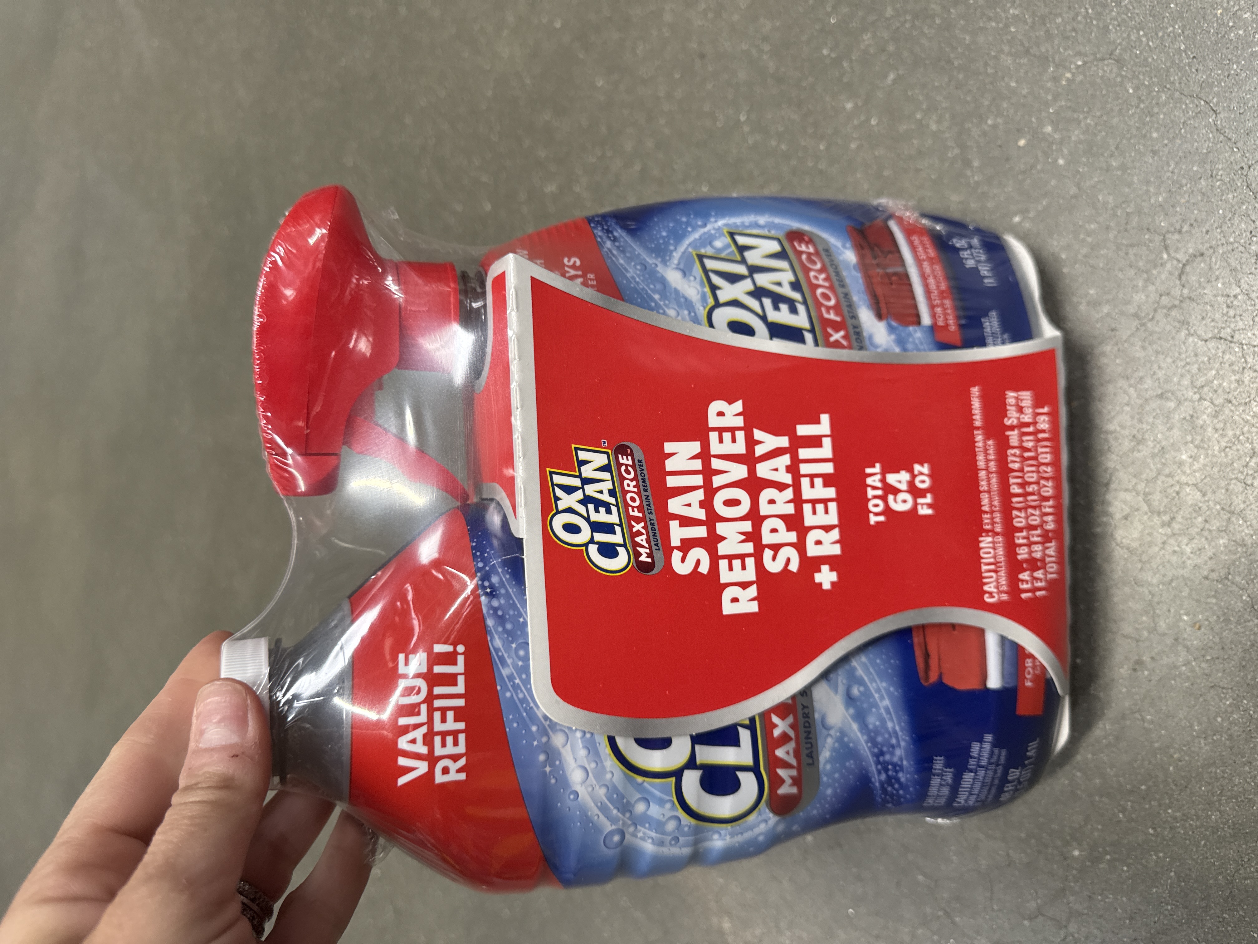 Oxiclean stain remover spray plus refill total 64 ounces