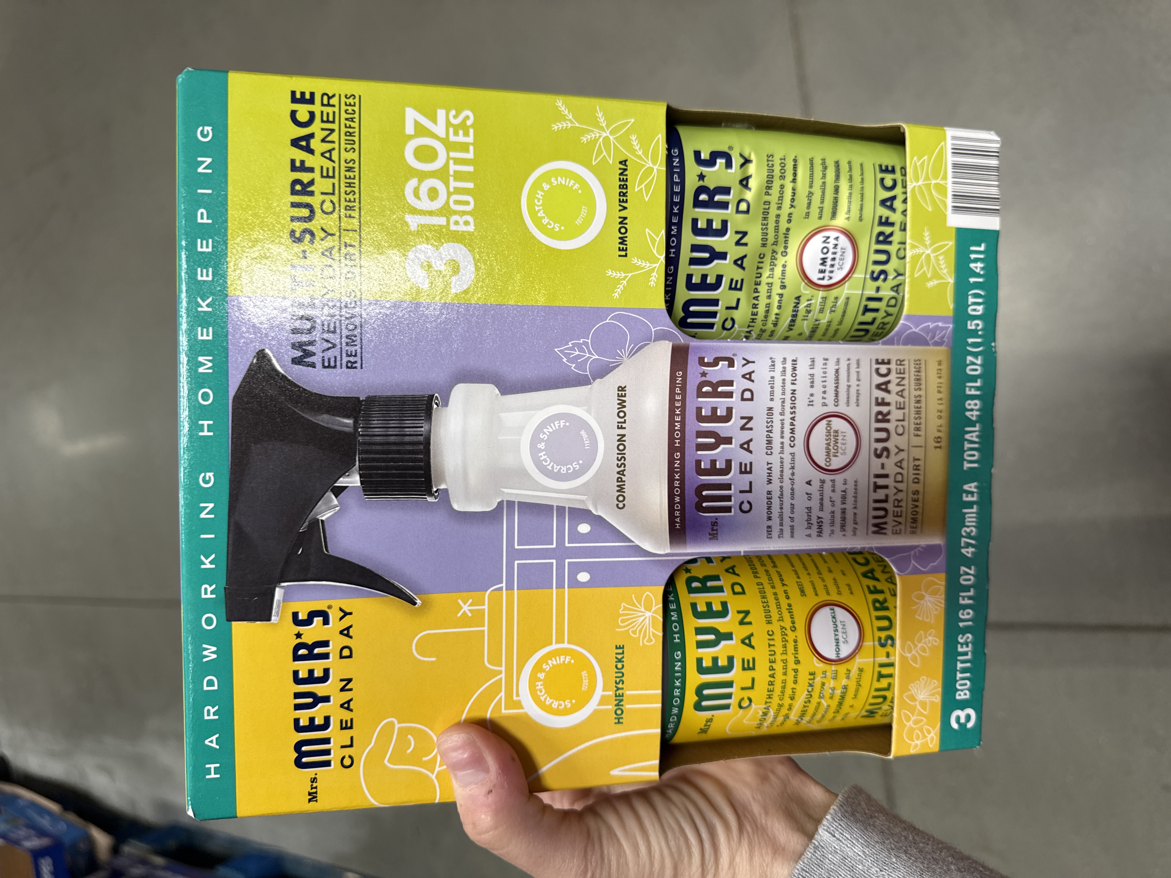 Mrs meyers multi surface everyday cleaner spray 3 set 16oz each