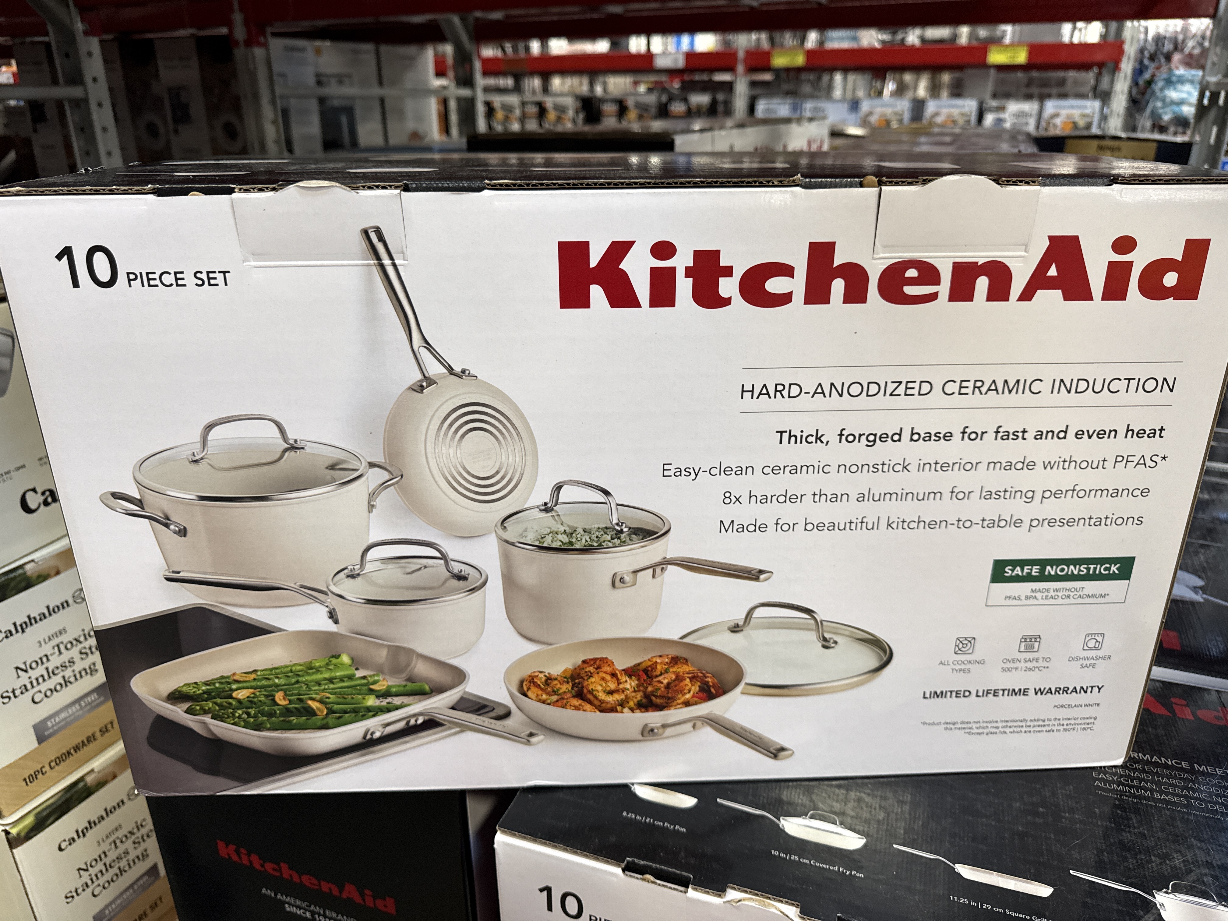 KitchenAid 10 pieces hand anodized ceramic induction cookware set