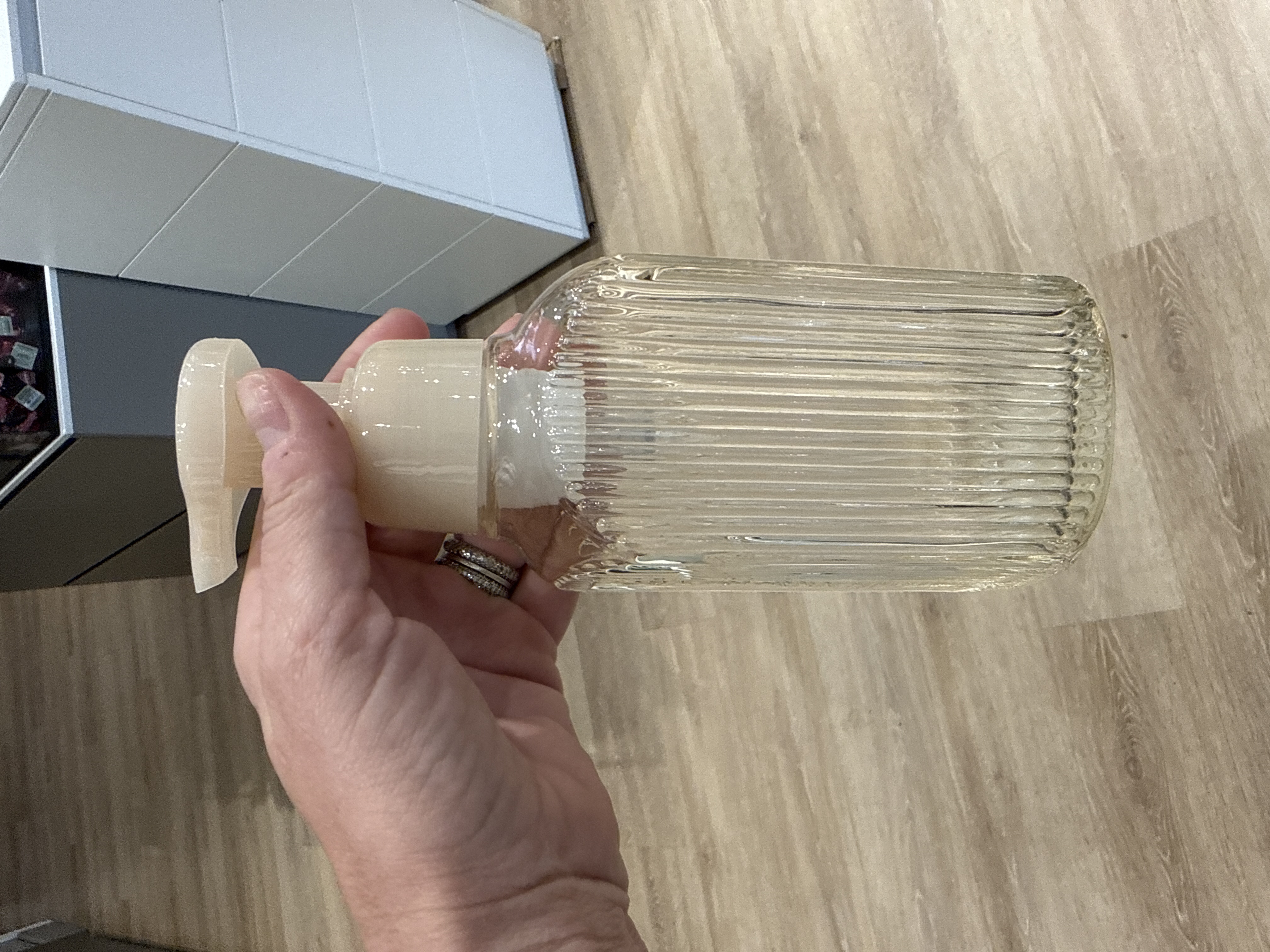 Bath & Body Works glass empty bottle for foaming hand soap 10oz - BEIGE