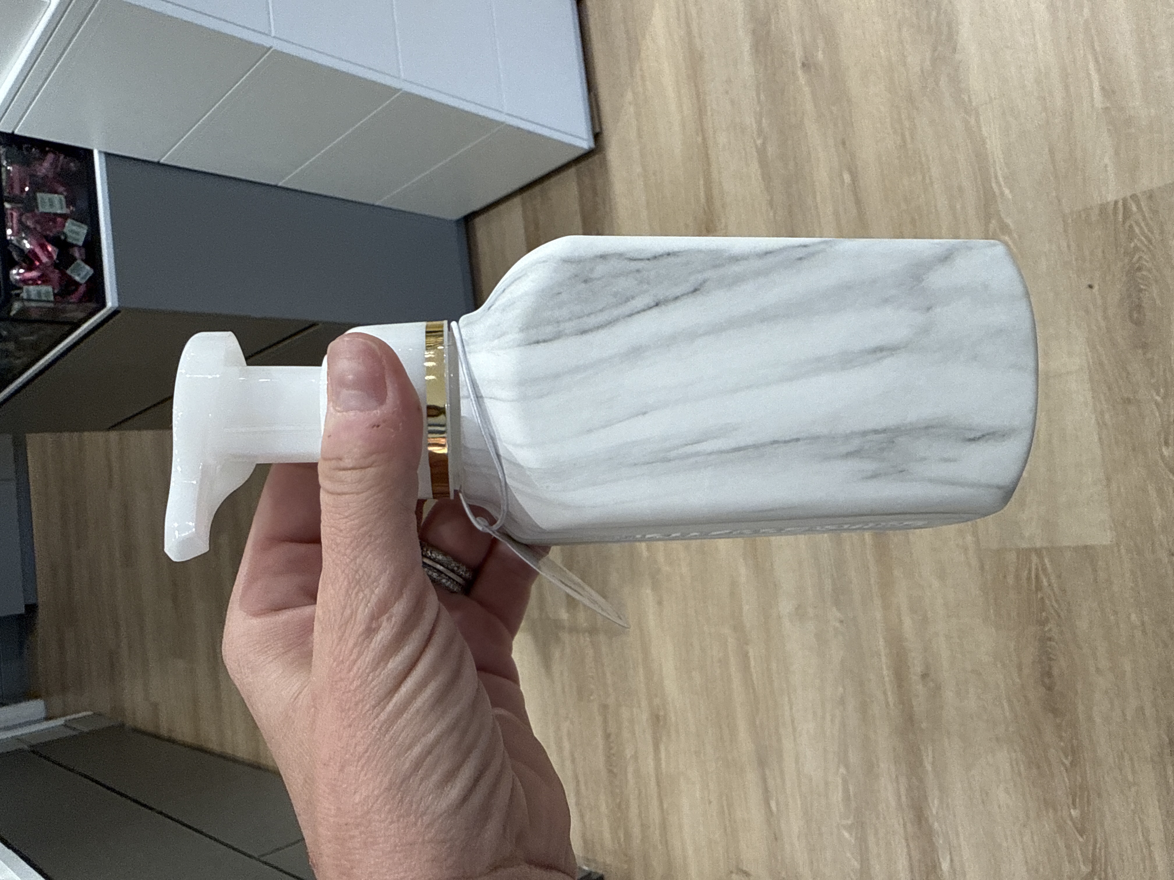 Bath & Body Works glass empty bottle for foaming hand soap 10oz - WHITE MARBLE