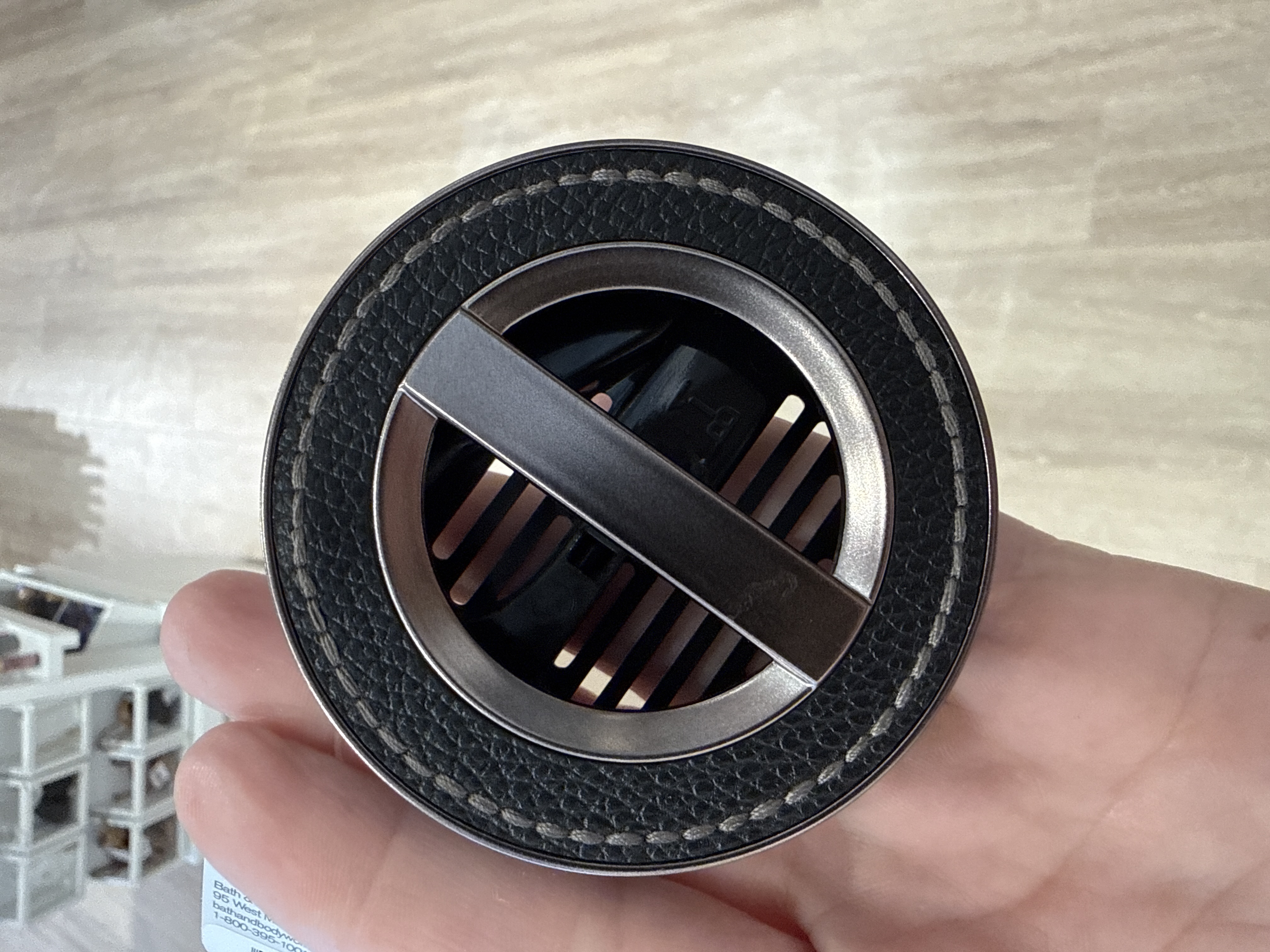 Bath & Body Works car fragrance holder - BROWN LEATHER