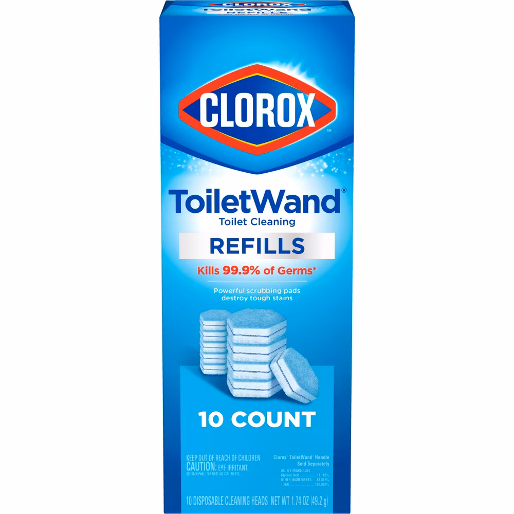 Clorox ToiletWand Disinfecting Refills: Disposable Wand Heads for Porcelain Toilets - Original Scent - Pack of 10