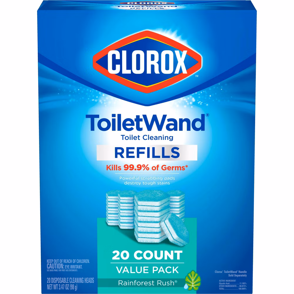 Clorox ToiletWand Disinfecting Refills Disposable Wand Heads - Rainforest Rush - 20ct