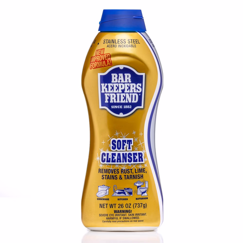 Bar Keepers Friend Non Bleach Soft Cleanser, Multipurpose Household Cleanser & Polish for Kitchen, Bath, Cookware & Outdoors - 26oz