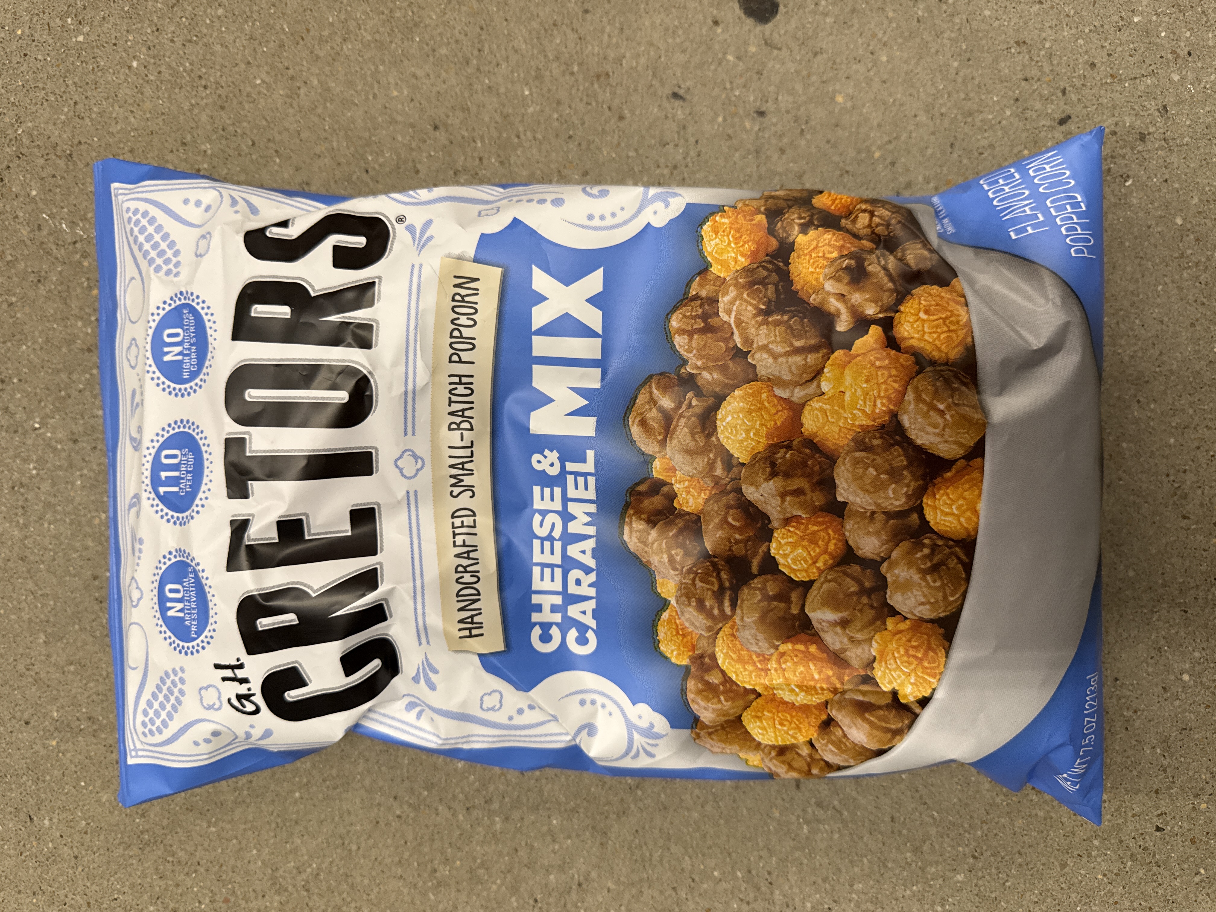 Cretors cheese and caramel mix popcorn 7.5 ounces