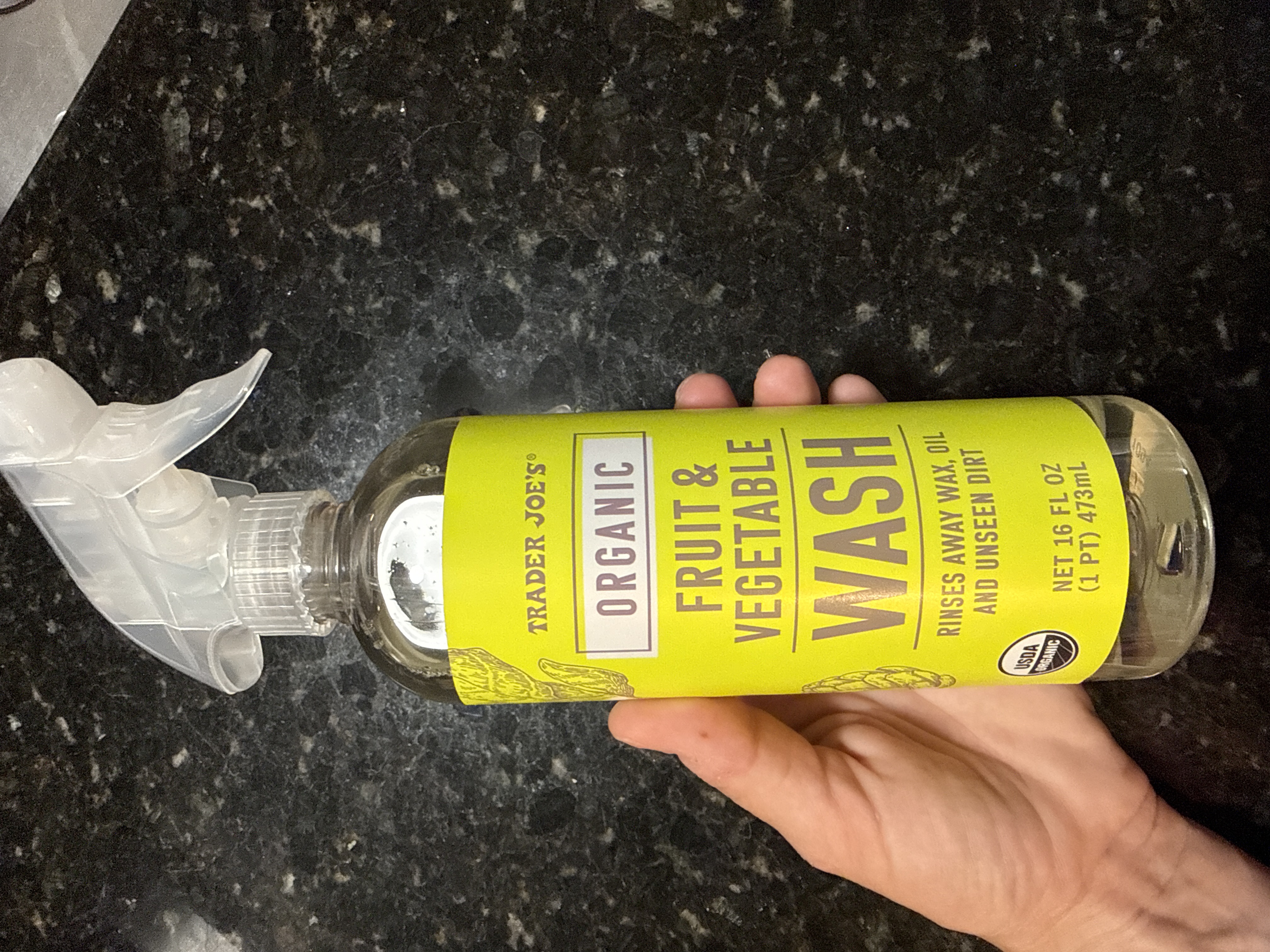 Trader joes organic fruit and vegetable wash spray 16oz