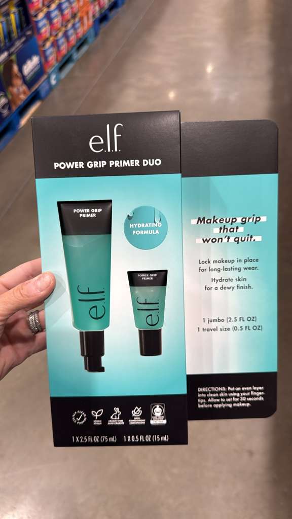 elf Power Grip Primer Duo, 1 jumbo 2.5fl oz, 1 travel size 0.5 fl oz