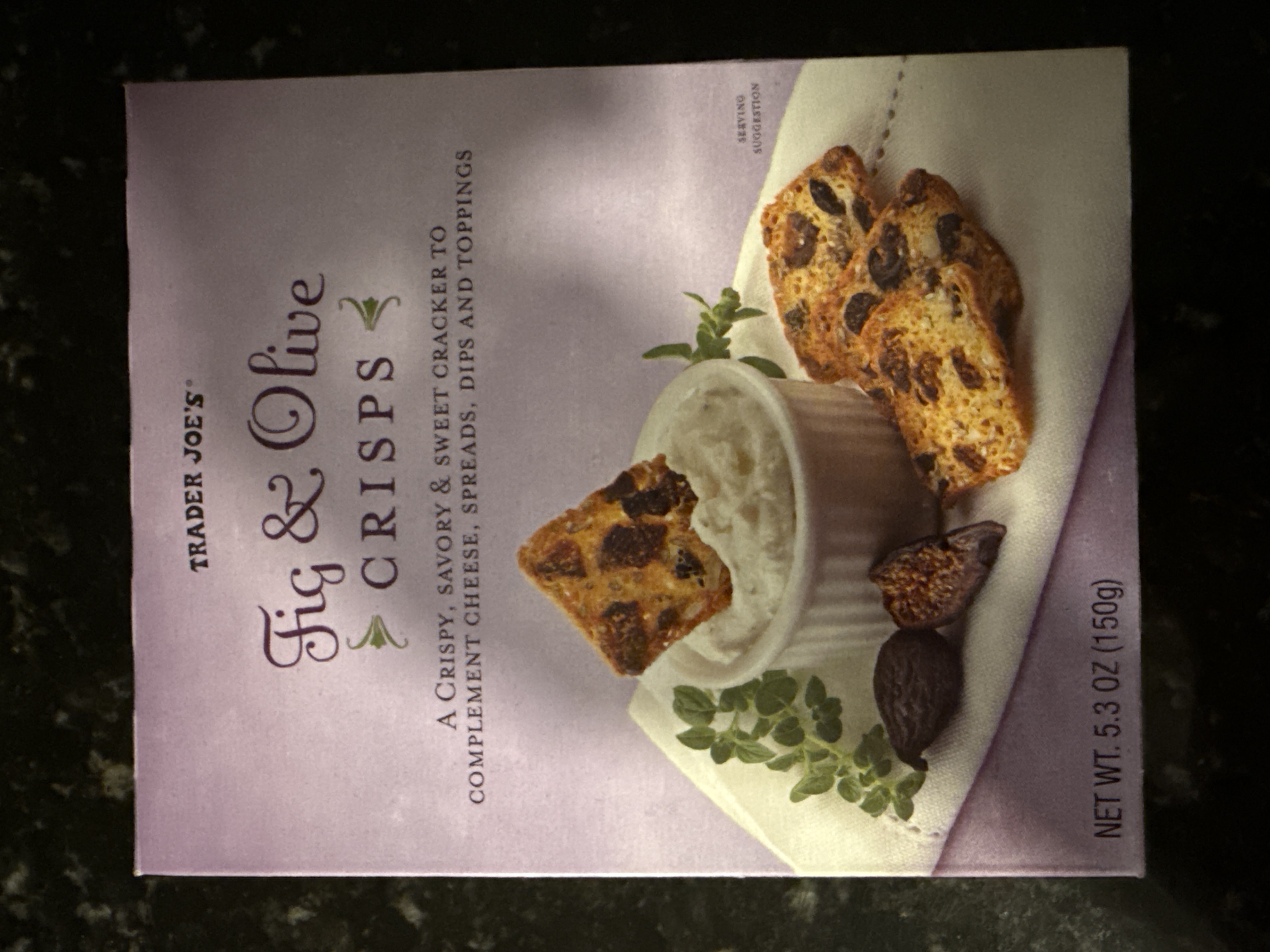 Trader joes fig and olive crisps 150g