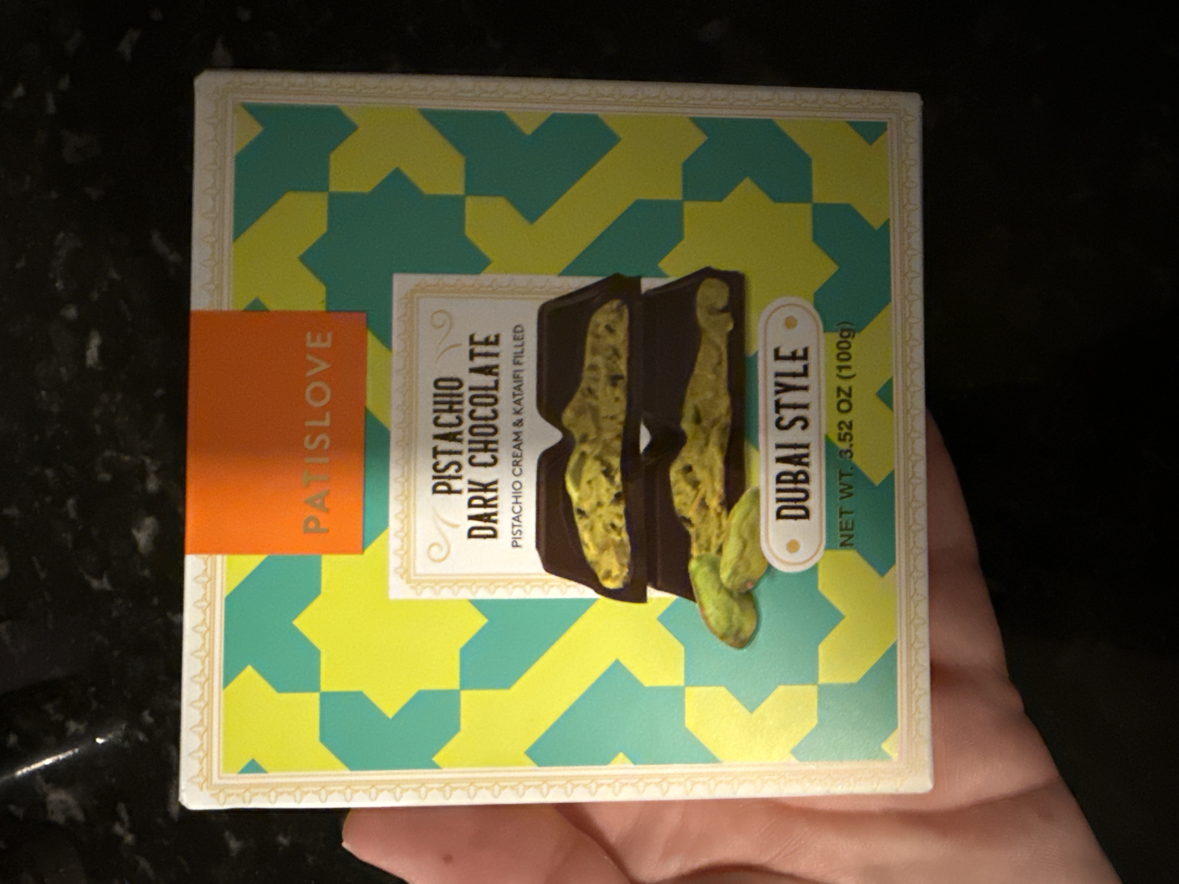 Trader joes pistachio dark chocolate dubai style 100g