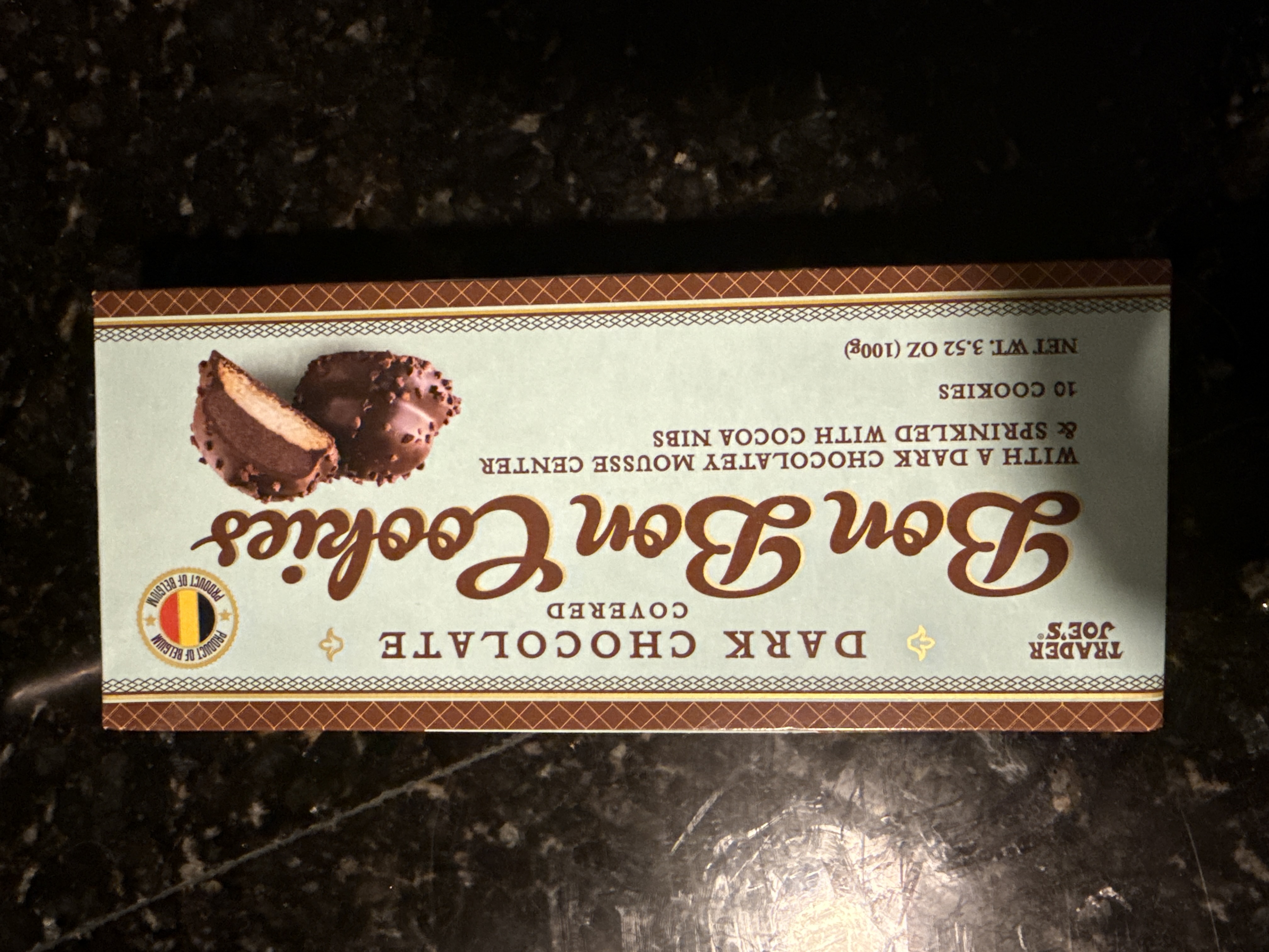 Trader joes dark chocolate covered bonbon cookies 3.52oz