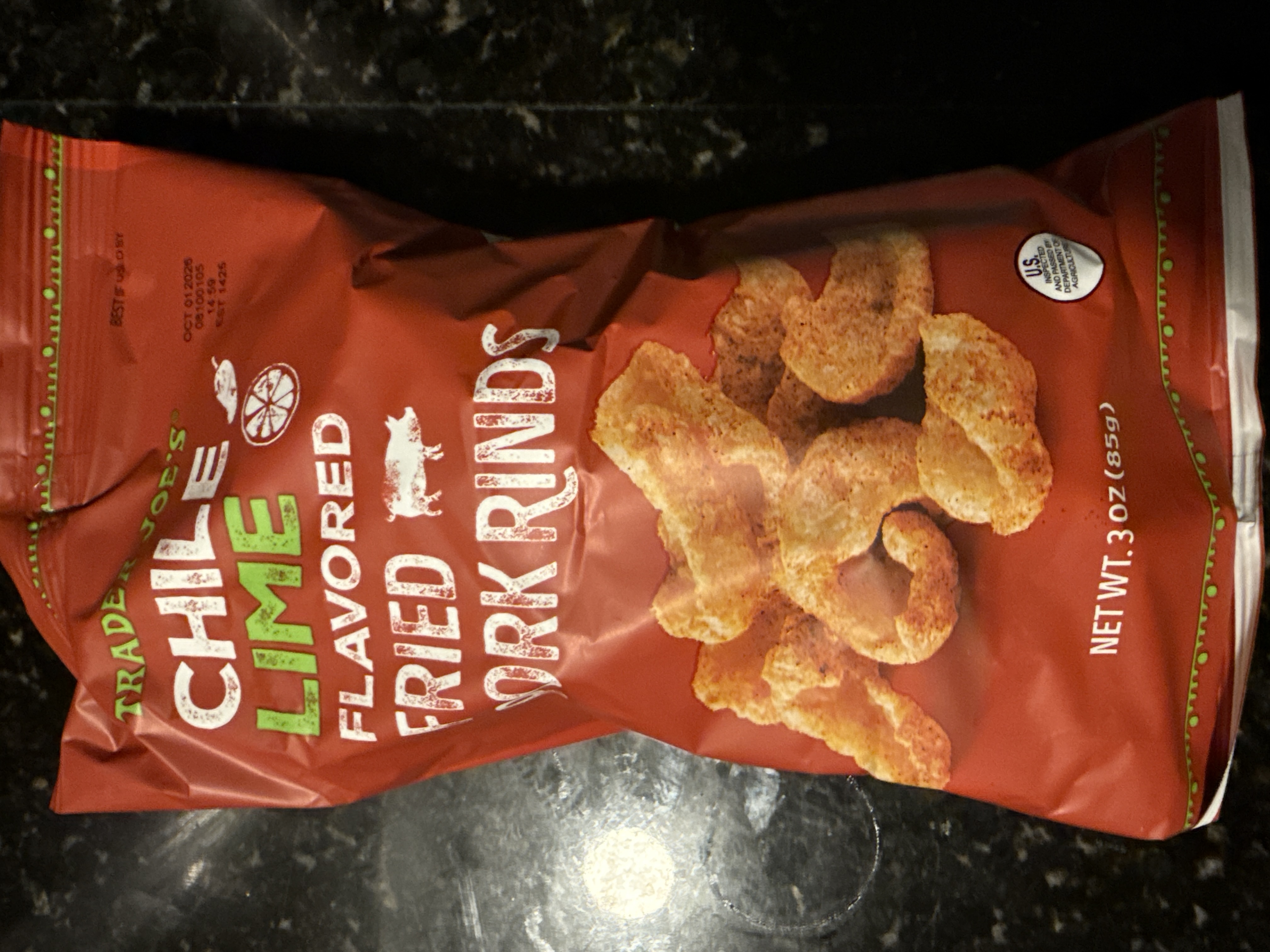 Trader joes chile lime flavored pork chips 3oz