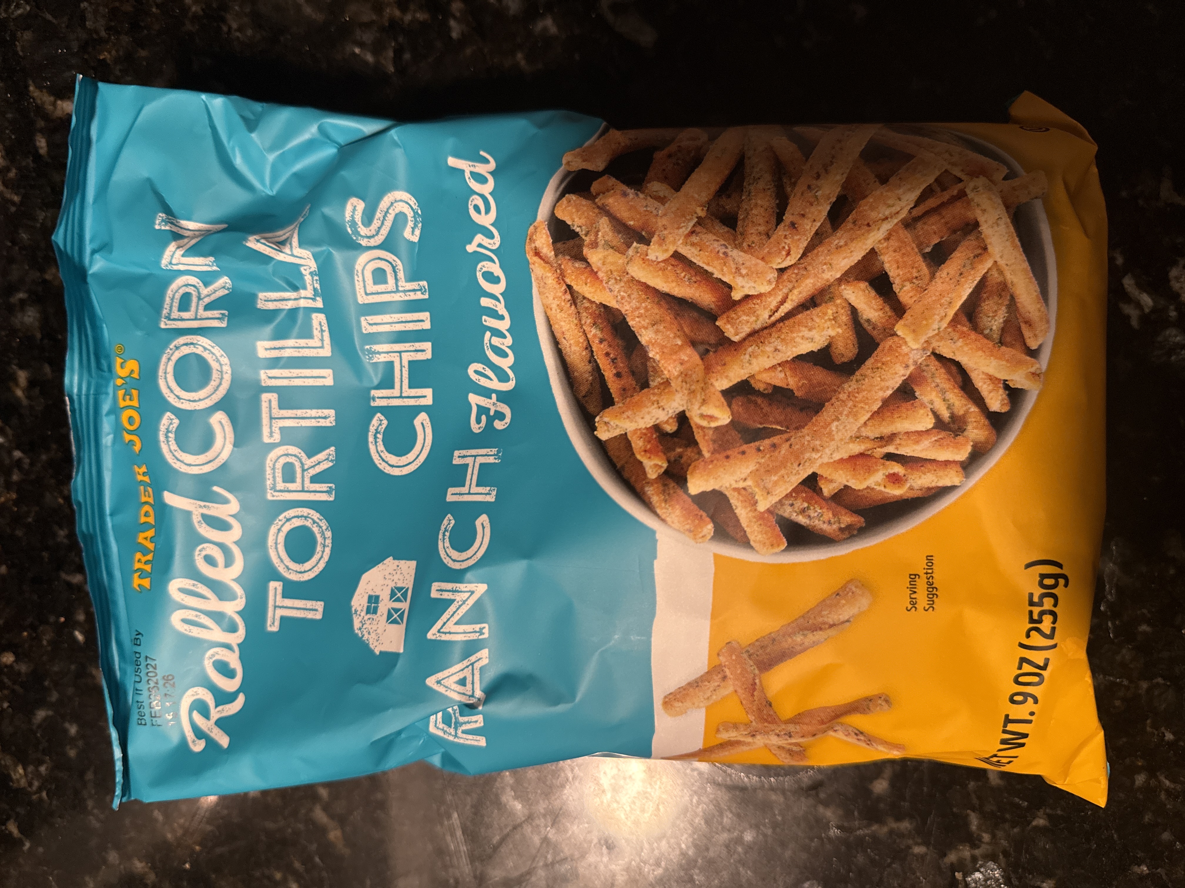 Trader joes rolled corn tortilla chips ranch flavored 9oz